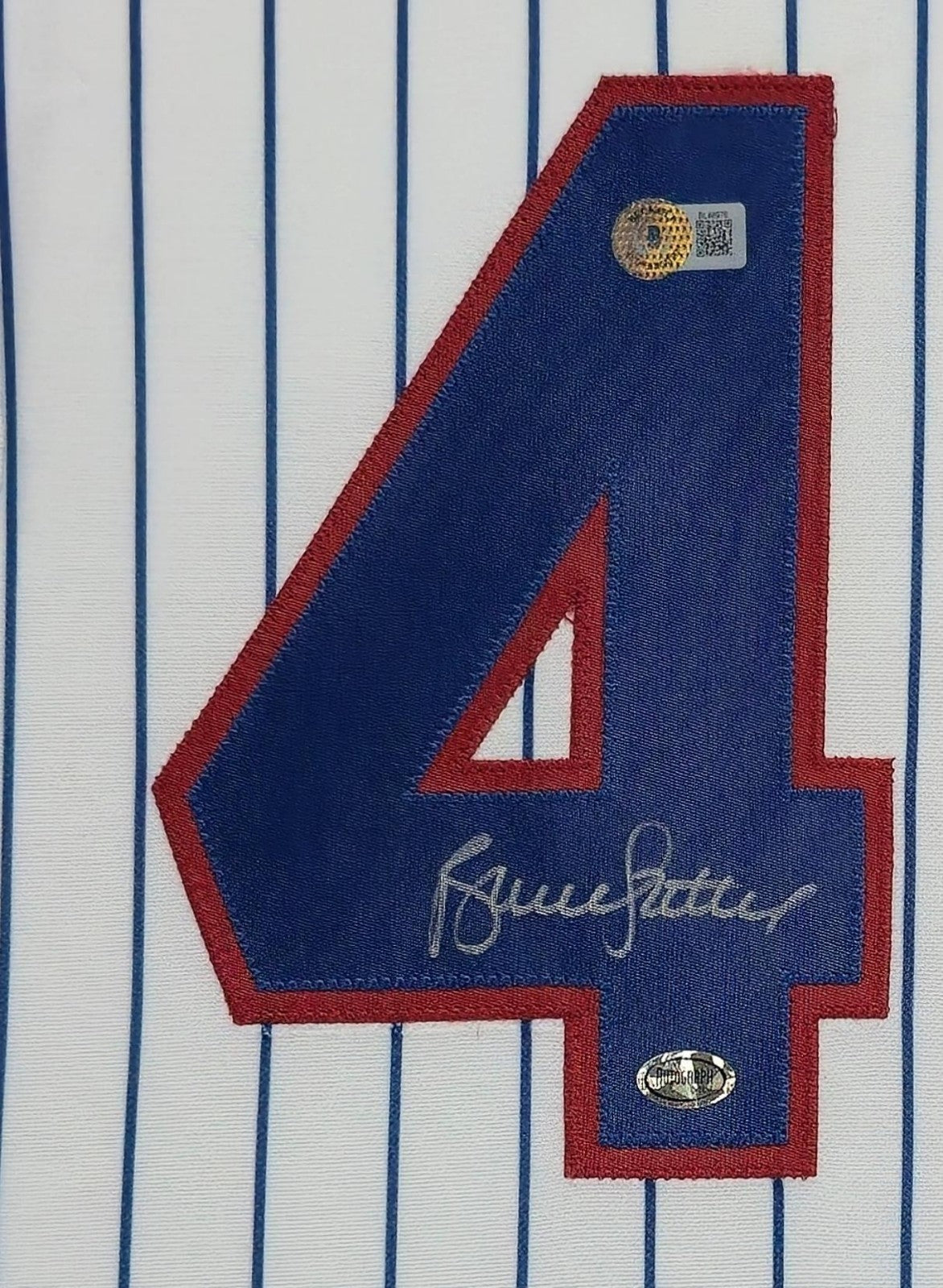 Framed Chicago Cubs Bruce Sutter Autographed Signed Jersey Beckett Holo