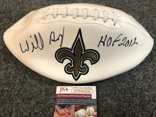 Willie Roaf Autographed Signed Inscribe New Orleans Saints Logo Football Jsa Coa