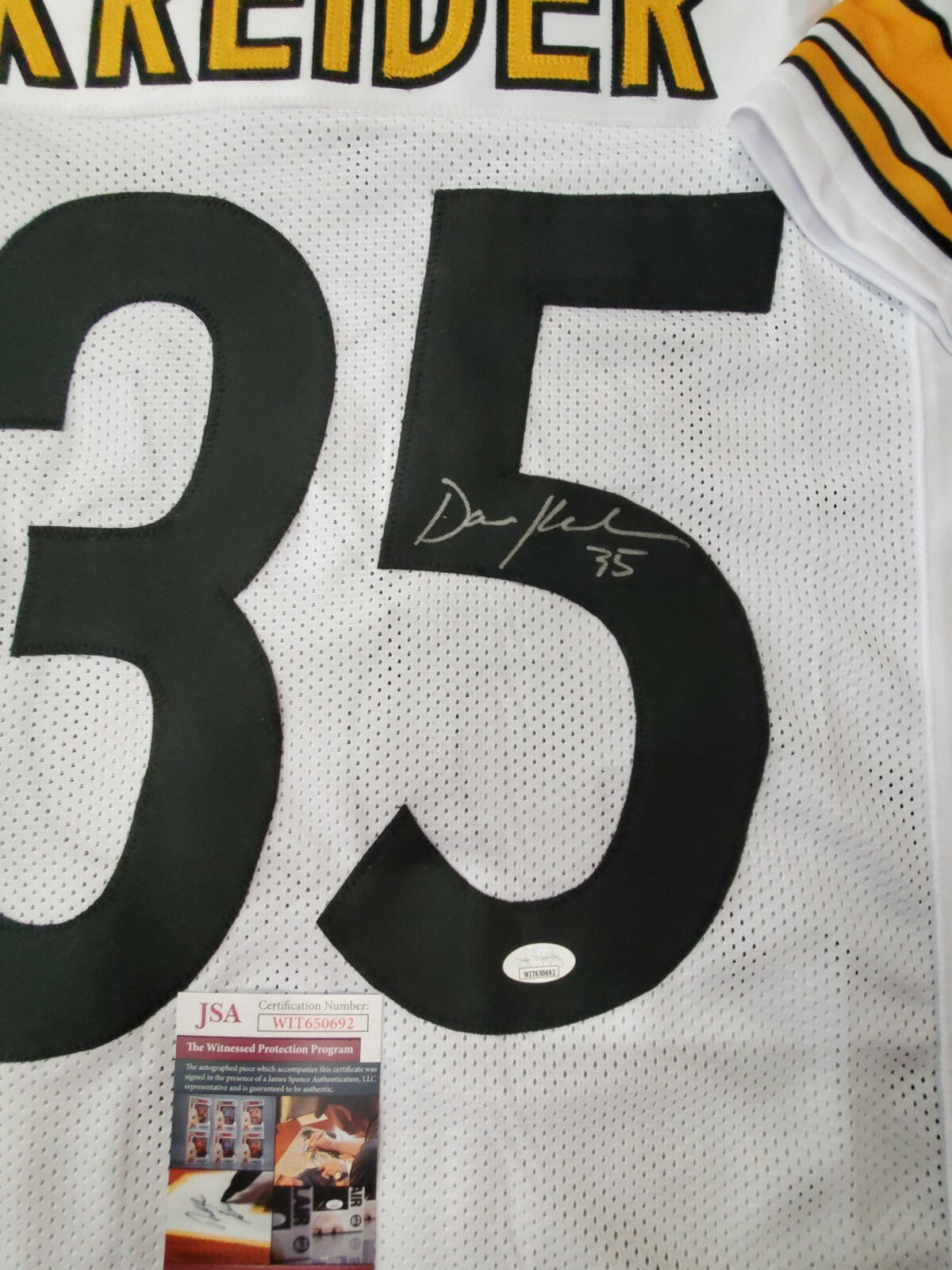 Pittsburgh Steelers Autographed Signed Dan Kreider Jersey Jsa  Coa