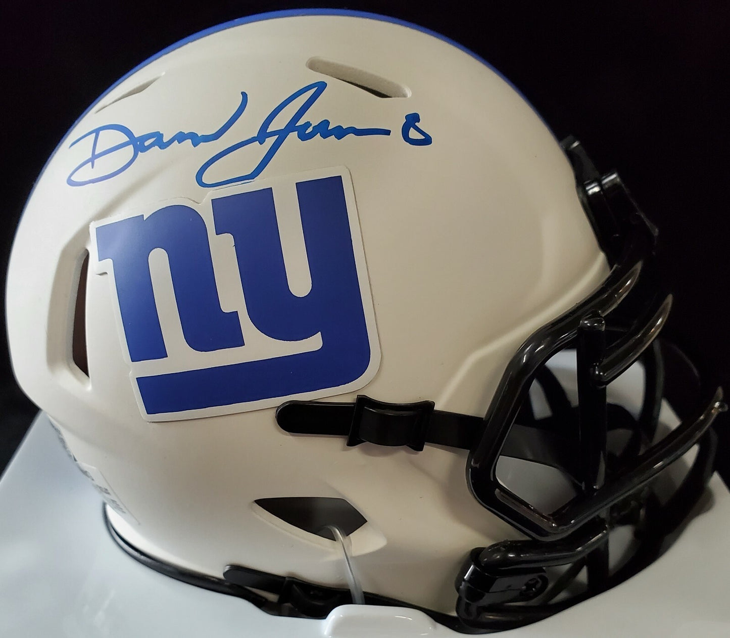 Daniel Jones Autographed Signed New York Giants Lunar Mini Helmet Beckett Holo