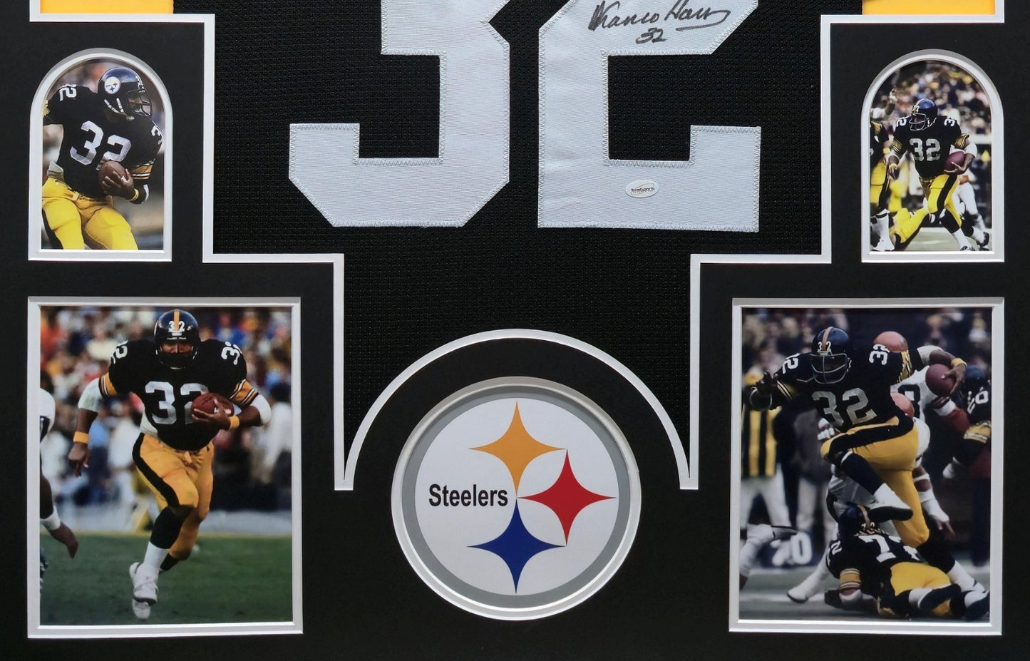 Custom Framed Pittsburgh Steelers Franco Harris Autographed Jersey Tse Coa