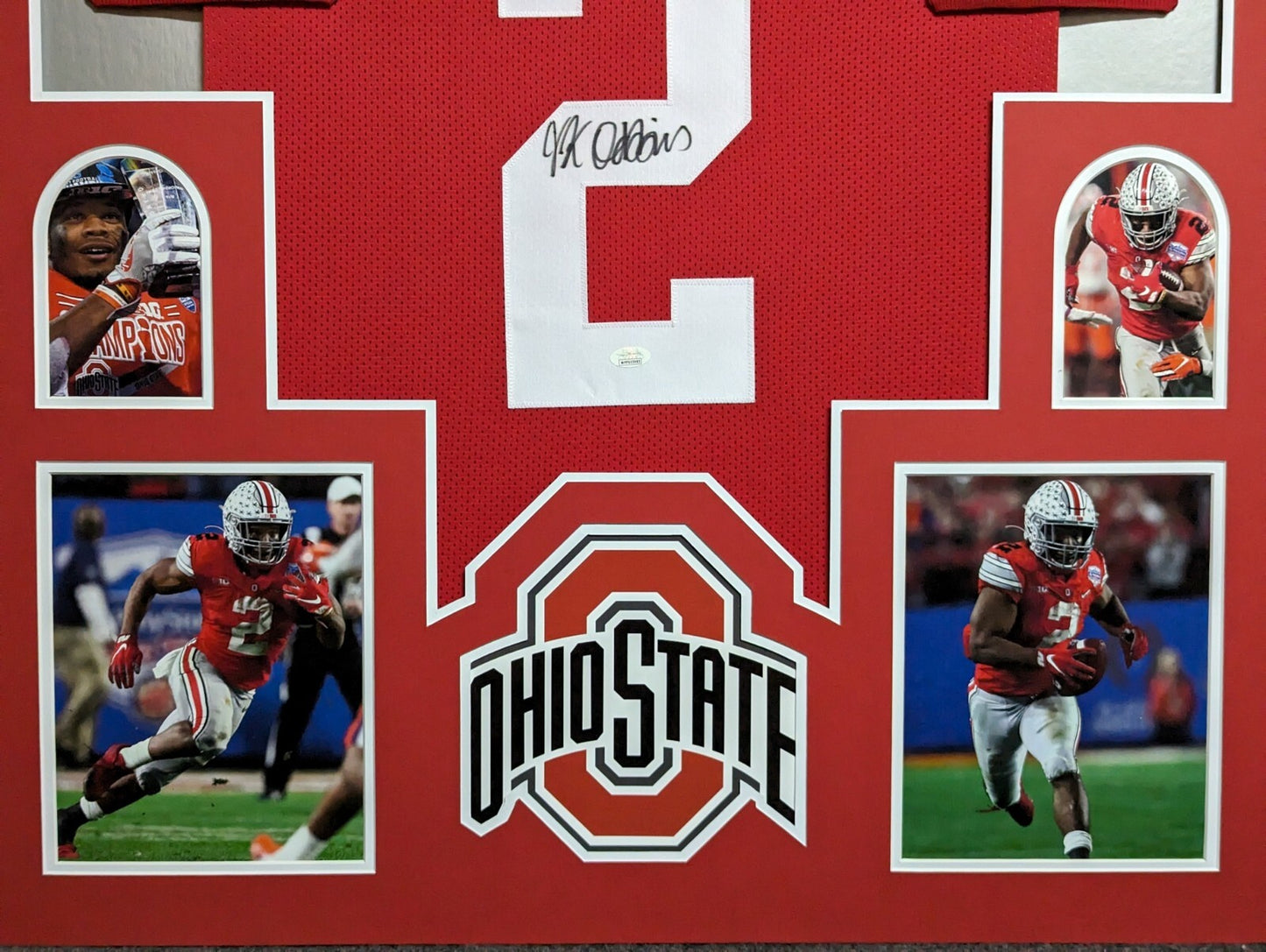 Framed Ohio State Buckeyes Jk Dobbins Autographed Signed Jersey Jsa Coa