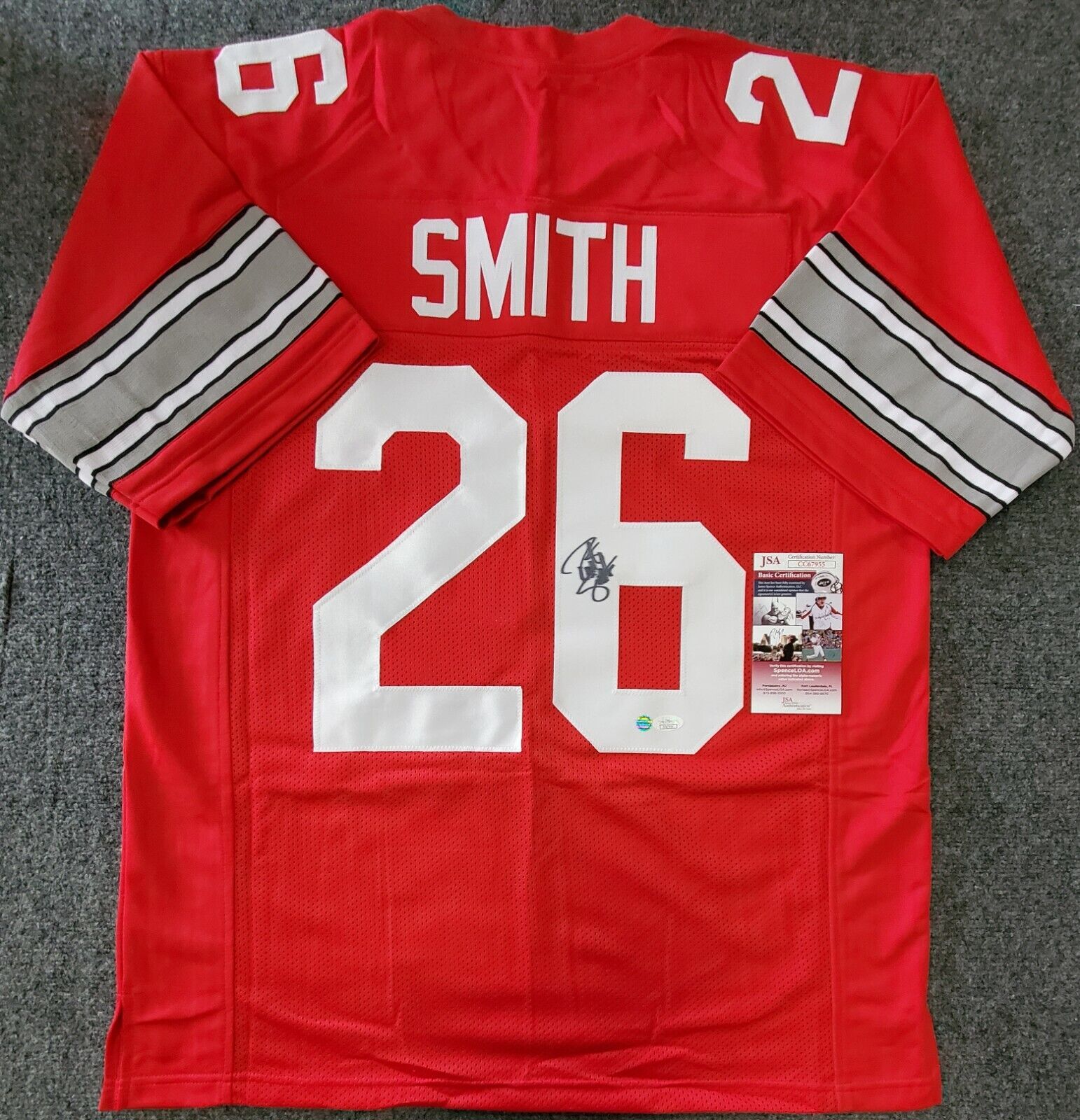 MVP Authentics Ohio State Buckeyes Robert Smith Autographed Signed Jersey Jsa Coa 116.10 sports jersey framing , jersey framing