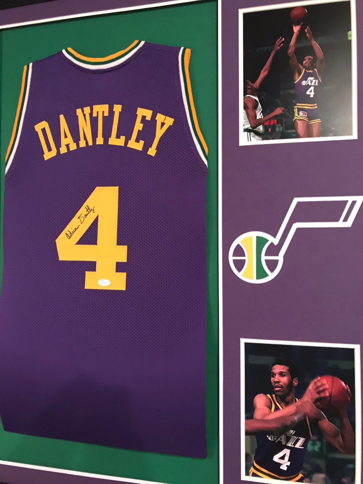 Framed Adrian Dantley Autographed Signed Utah Jazz Jersey Jsa Coa