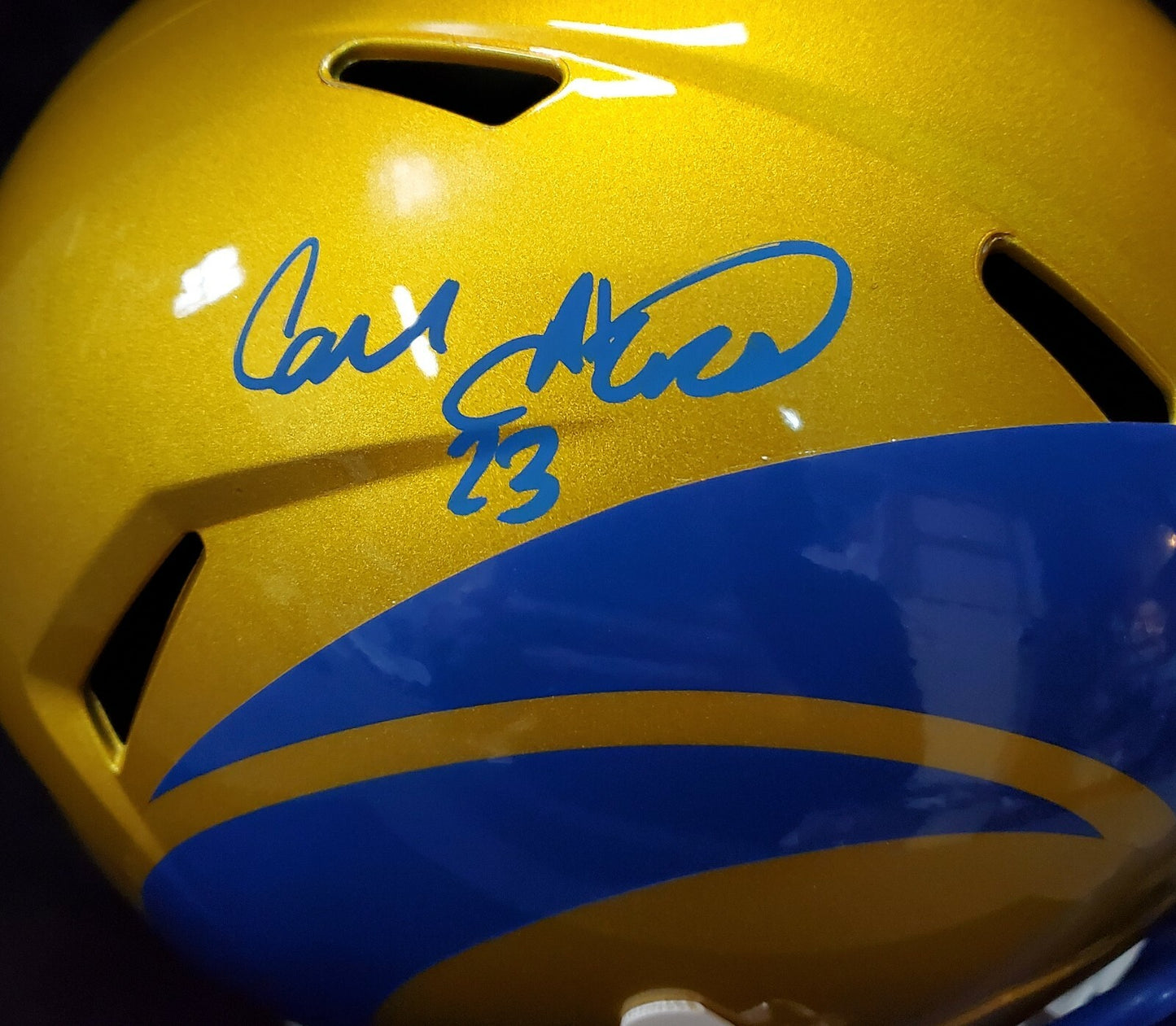 Los Angeles Rams Cam Akers Signed Full Size Replica Flash Helmet Beckett Holo