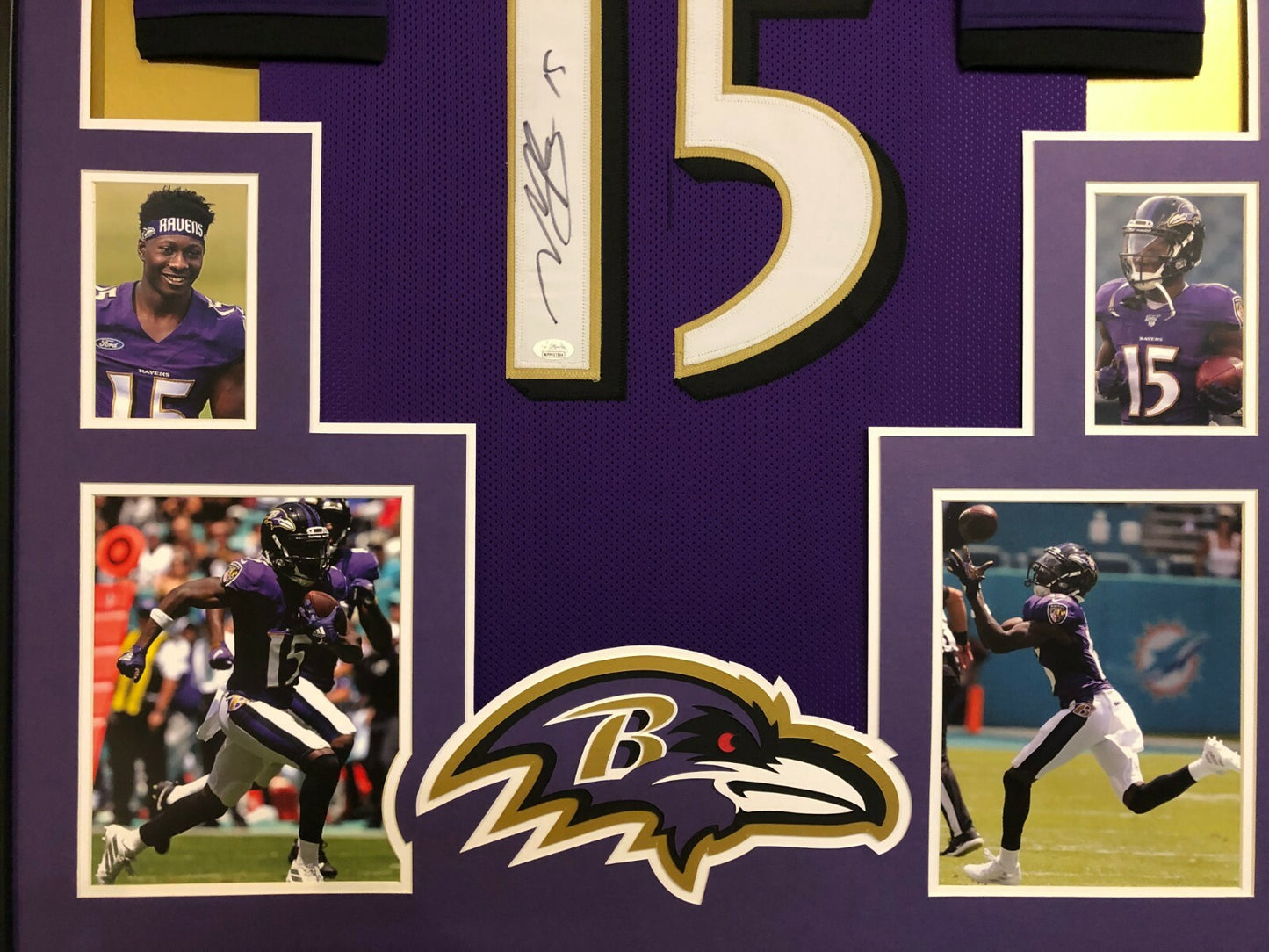 Framed Baltimore Ravens Marquise Brown Autographed Signed Jersey Jsa Coa