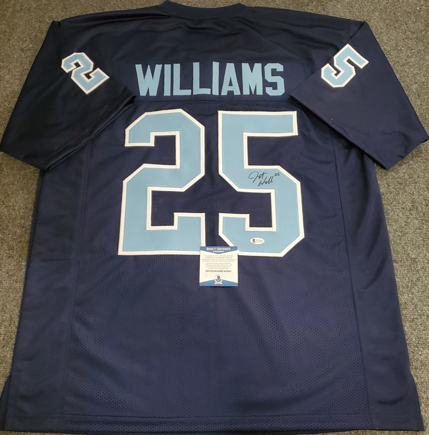 North Carolina Javonte Williams Autographed Signed Jersey Beckett Coa