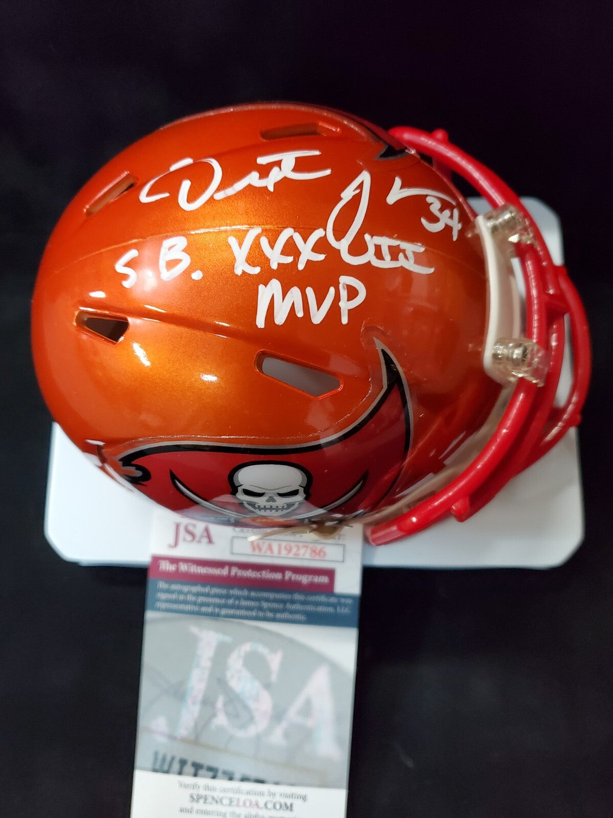 Tampa Bay Bucs Dexter Jackson Autographed Inscribed Flash Mini Helmet Jsa Coa