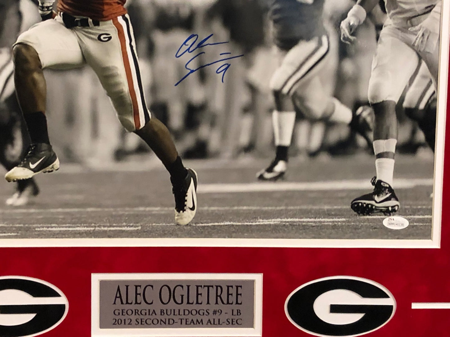 Georgia Bulldogs Alec Ogletree Framed Signed 16X20 Photo Jsa Coa