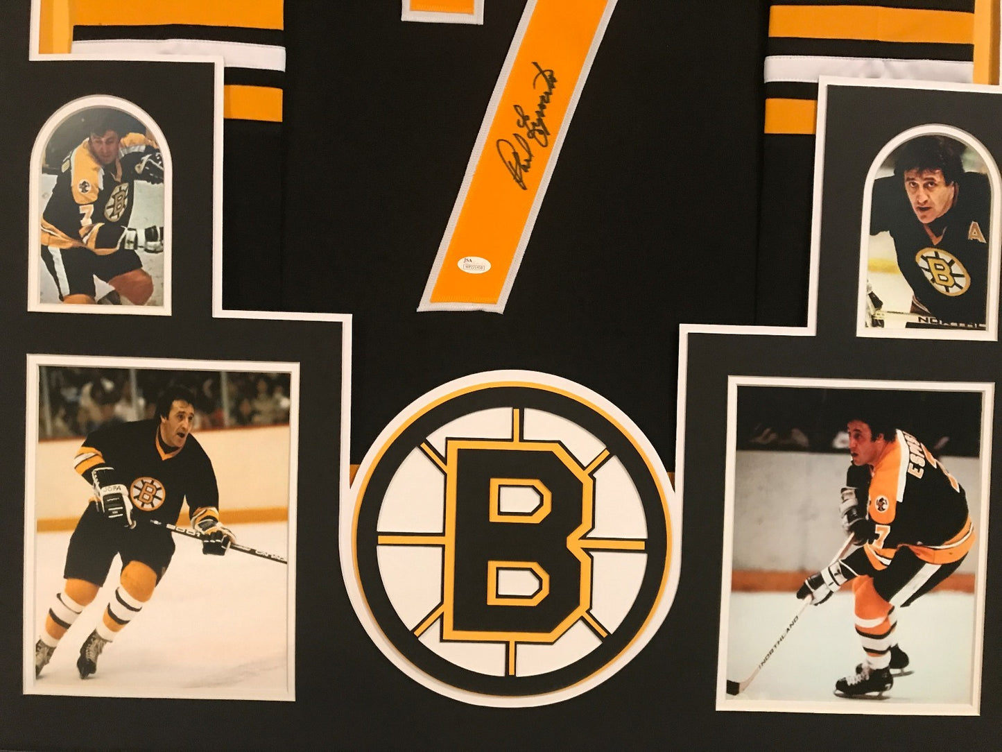 Framed Phil Esposito Autographed Signed Boston Bruins Jersey Jsa Coa