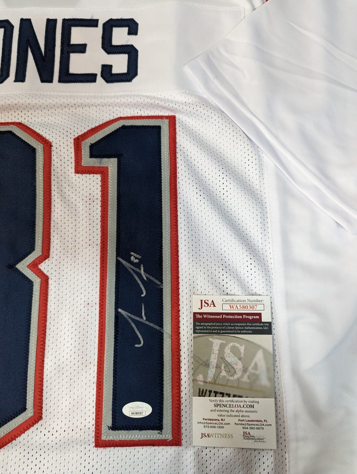 New England Patriots Jonathan Jones Autographed Signed Jersey Jsa Coa