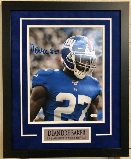 MVP Authentics Framed Deandre Baker Autographed Signed N.Y. Giants 11X14 Photo Jsa Coa 44.10 sports jersey framing , jersey framing