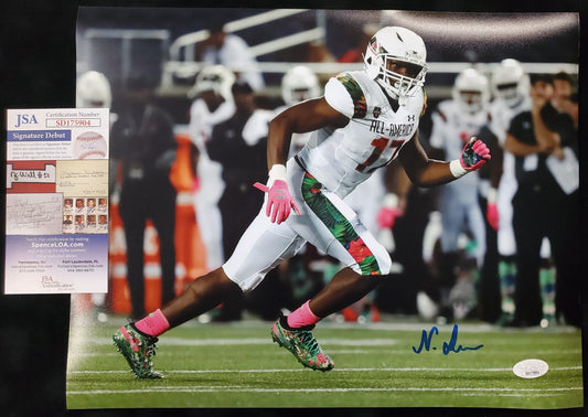 Under Armour All-American Nakobe Dean Autographed Signed 11X14 Photo Jsa Coa