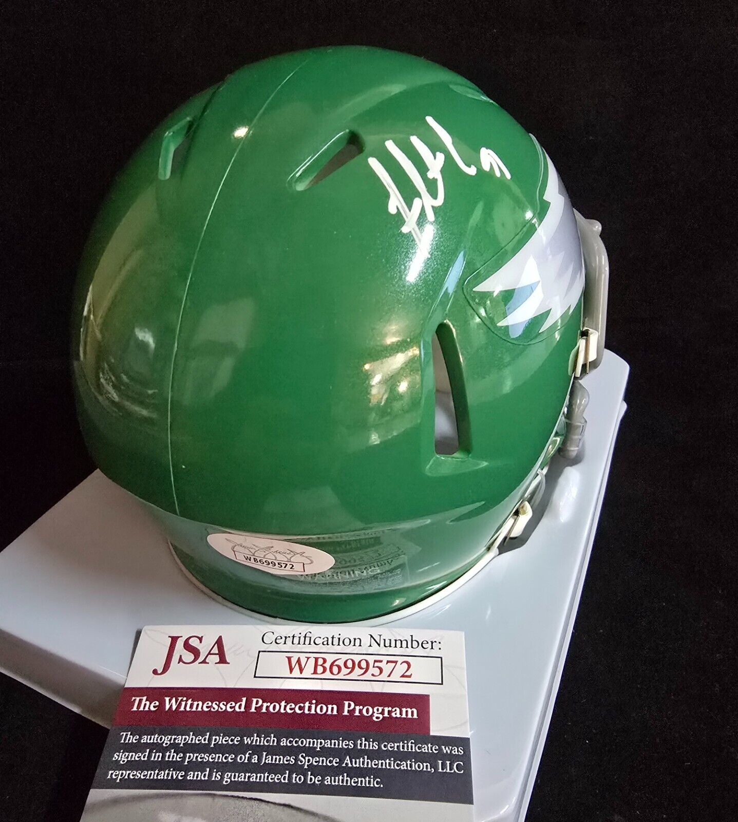 Philadelphia Eagles Fletcher Cox Autographed Signed Kelly Mini Helmet Jsa Coa