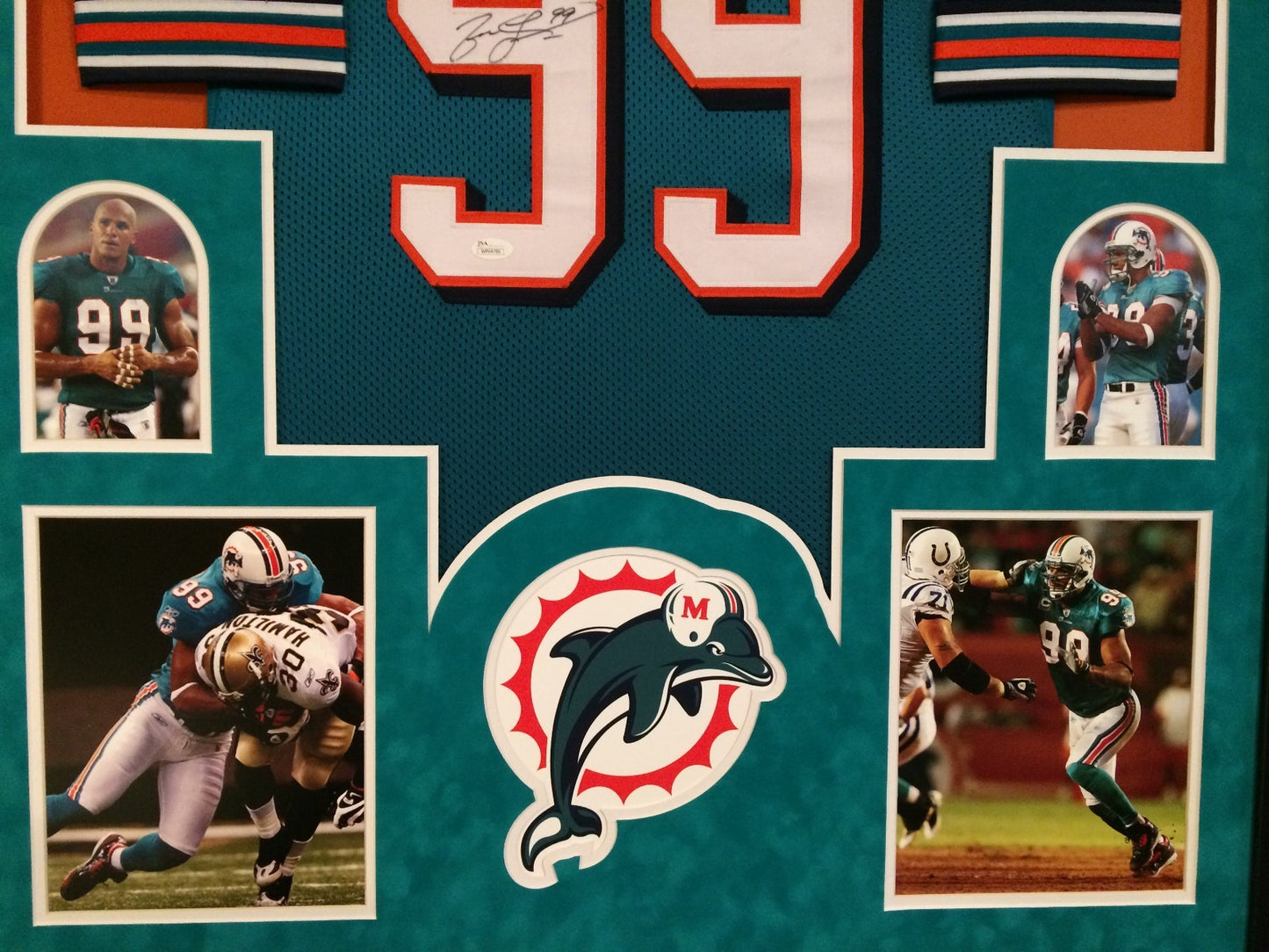 Framed Miami Dolphins Jason Taylor Autographed Signed Jersey Jsa Coa