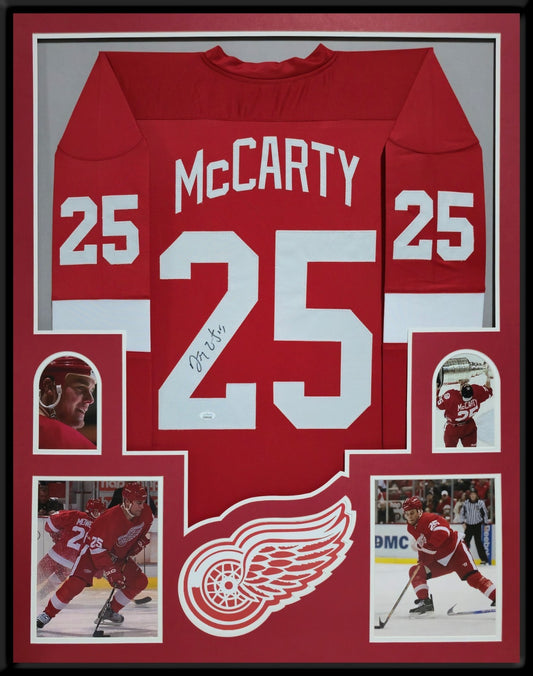 Framed Detroit Red Wings Darren Mccarty Autographed Signed Jersey Jsa Coa