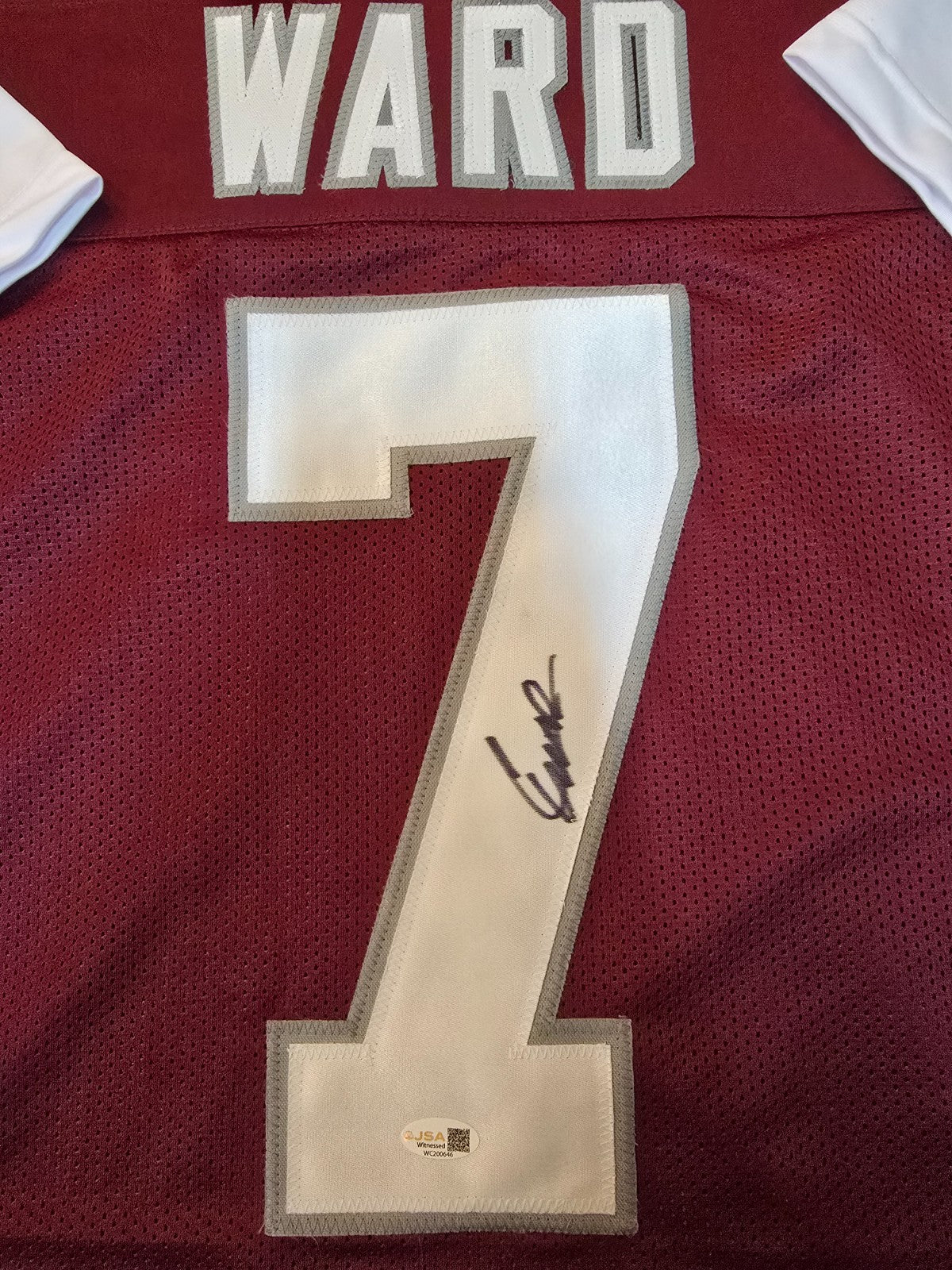 Columbia High School Roughnecks Cam Ward Autographed Signed Jersey Jsa Coa