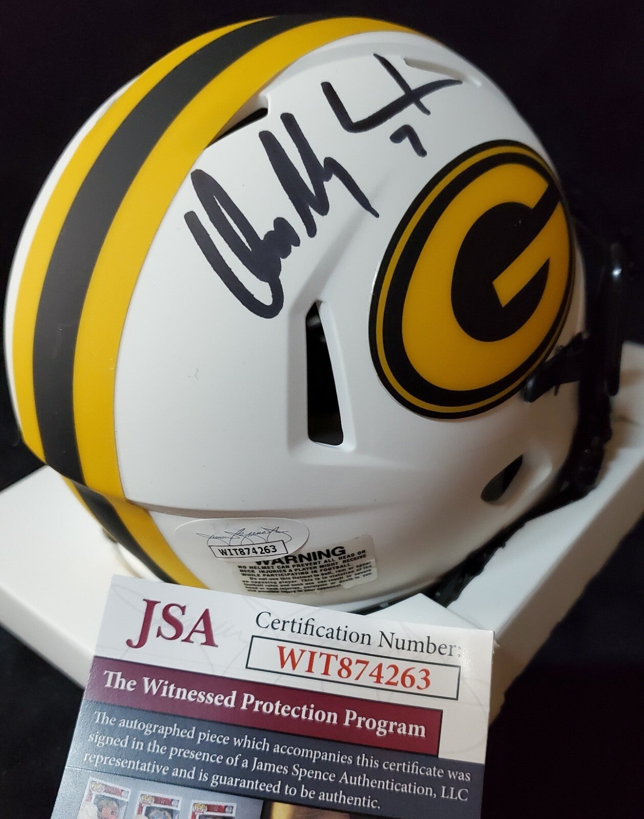 Don Majkowski Autographed Green Bay Packers Lunar Mini Helmet Jsa Coa