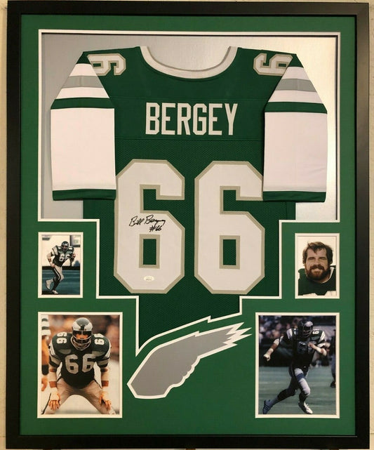Framed Philadelphia Eagles Bill Bergey Autographed Signed Jersey Jsa Coa