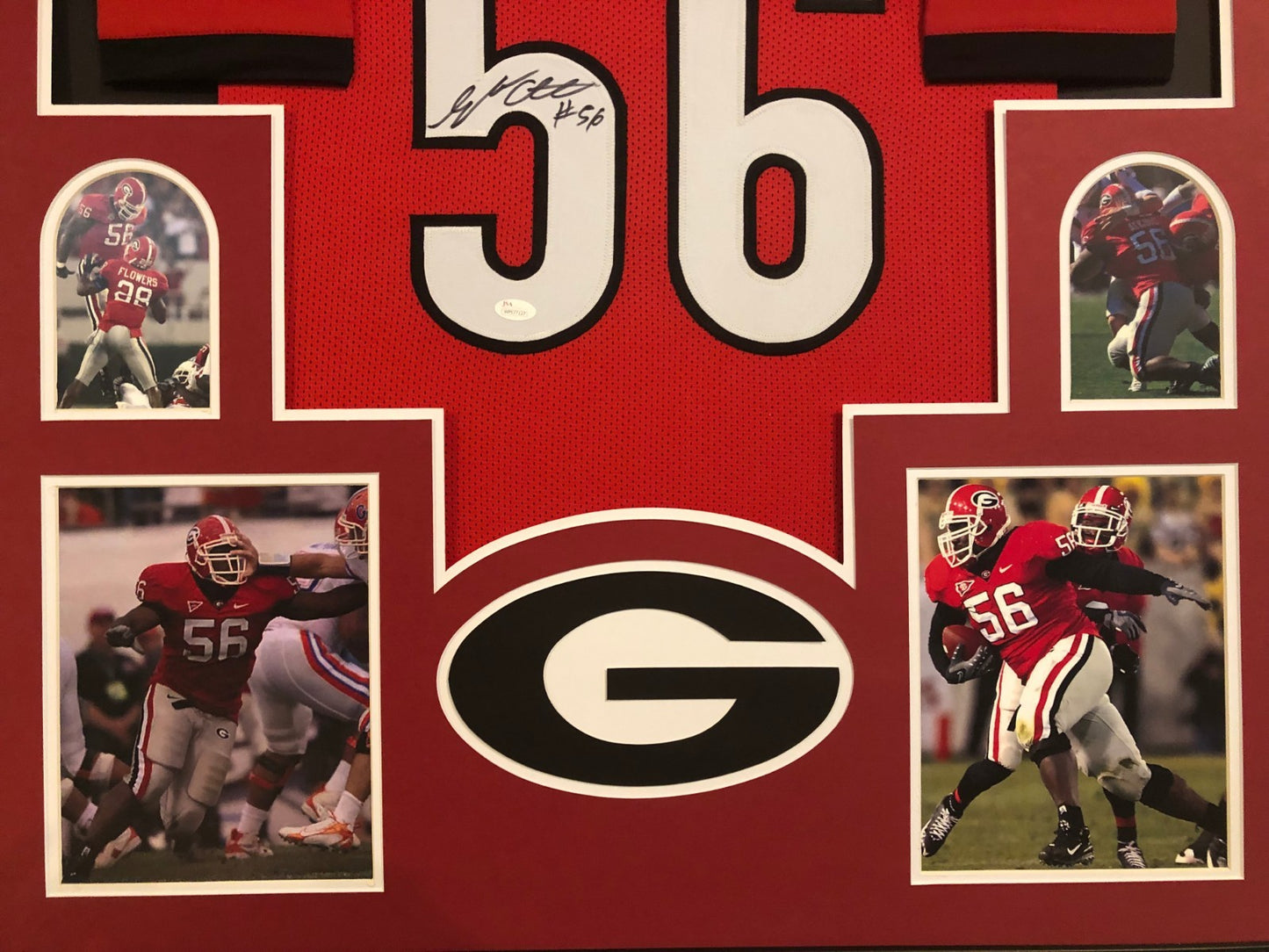 Framed Georgia Bulldogs Geno Atkins Autographed Signed Jersey Jsa Coa