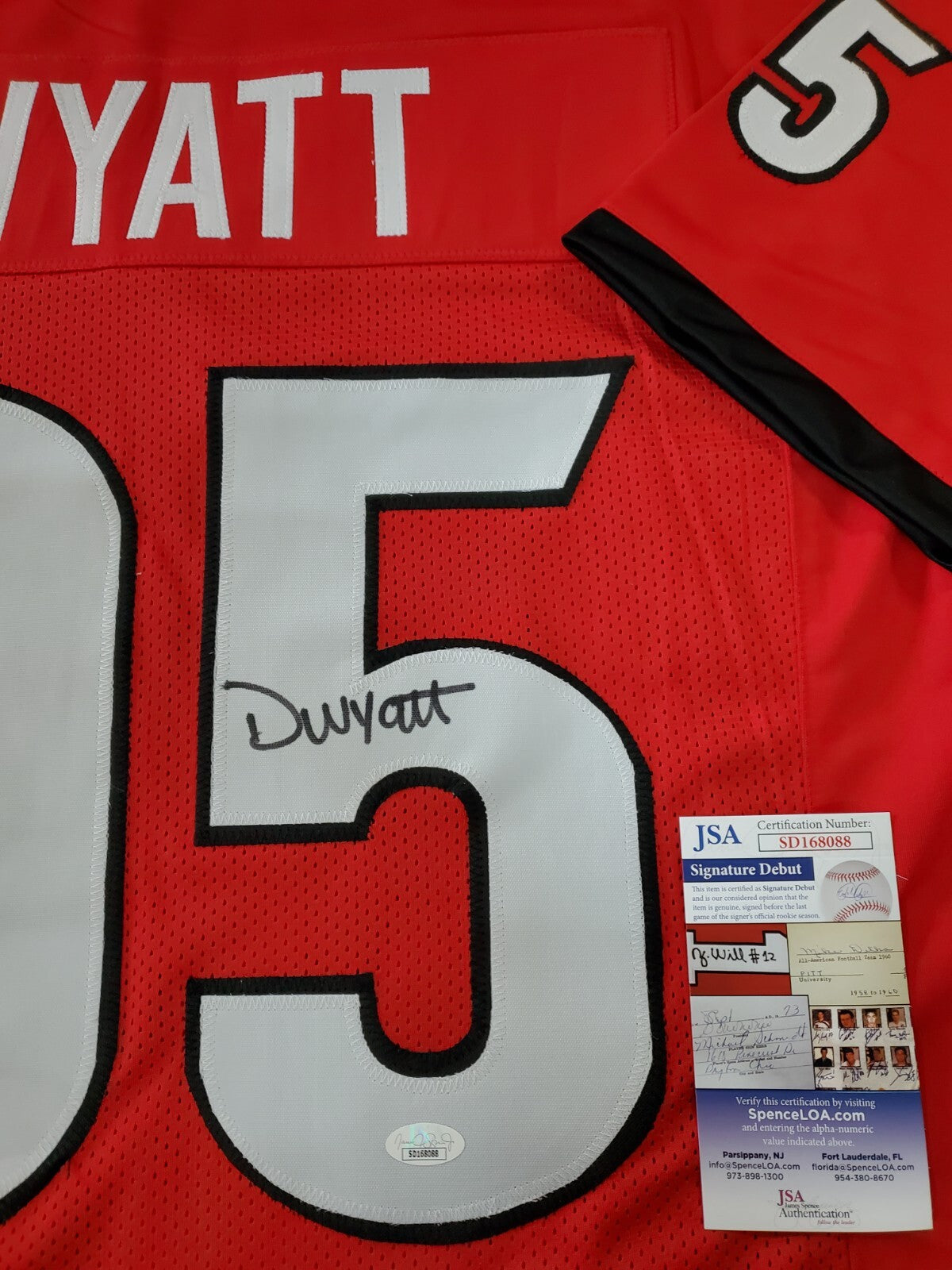 Georgia Bulldogs Devonte Wyatt Autographed Signed Jersey Jsa  Coa
