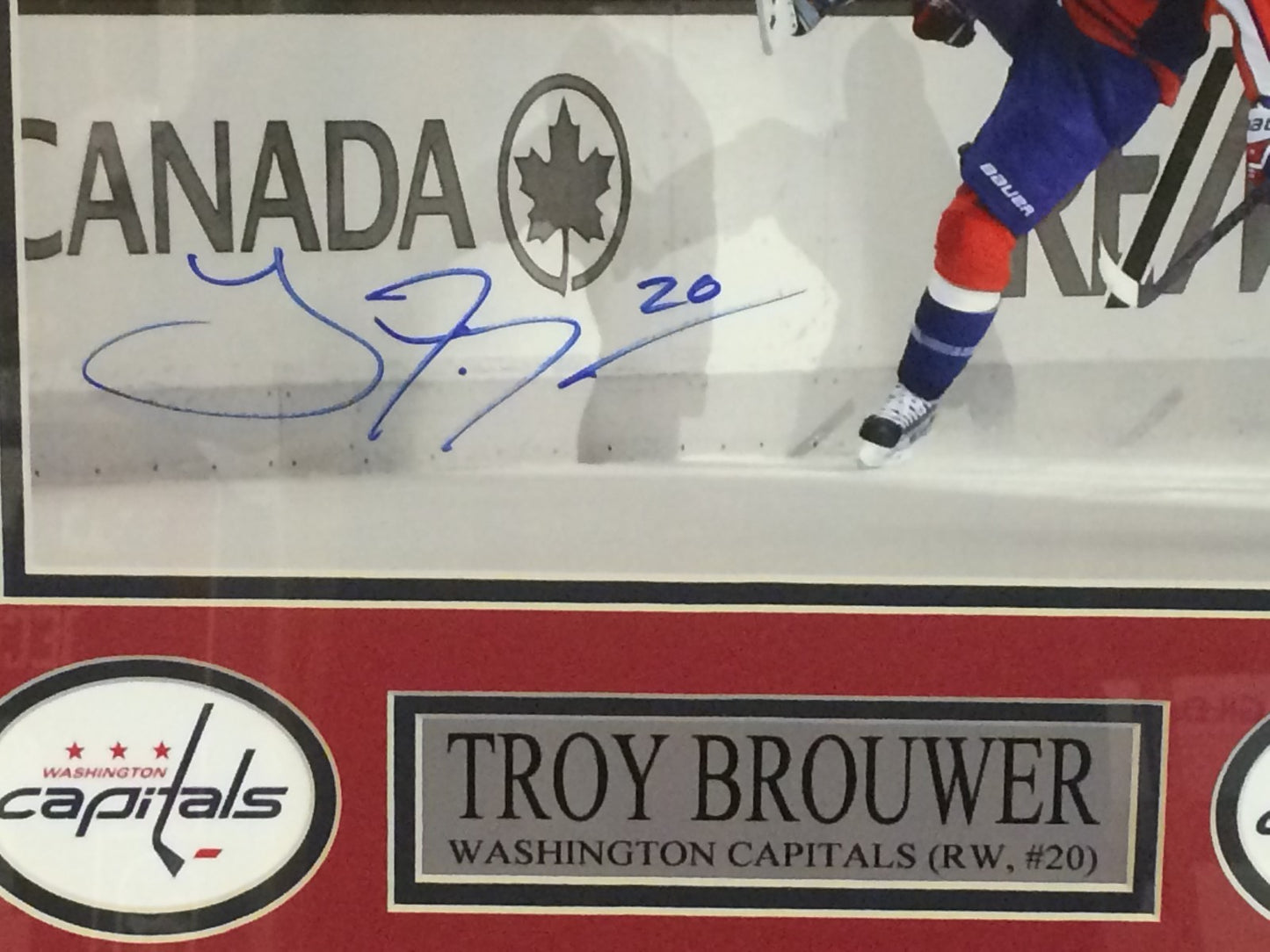 Framed Signed Troy Brouwer Washington Capitals 11X14 Photo W/Proof