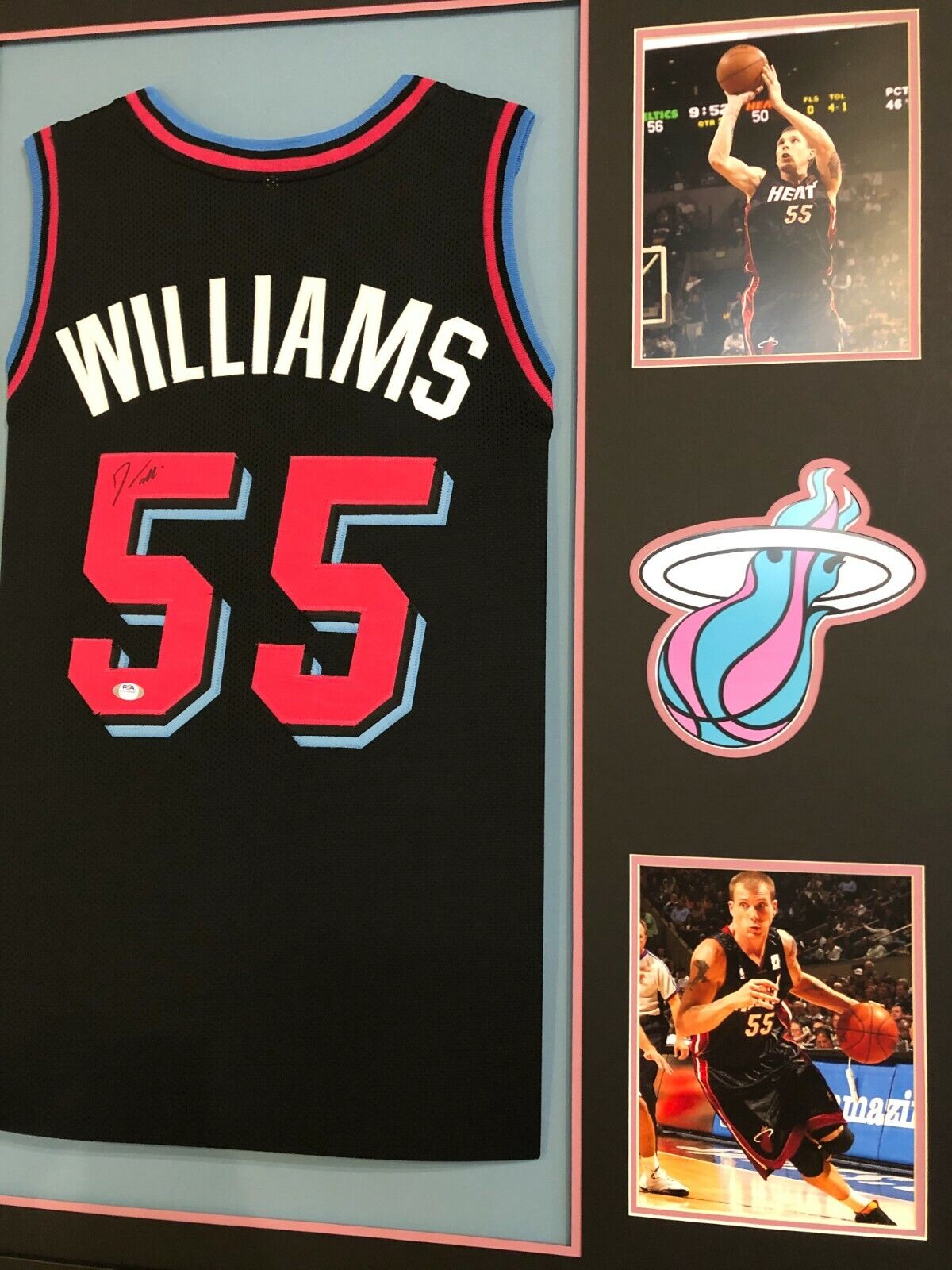 MVP Authentics Framed Miami Heat Jason Williams Autographed Signed Miami Vice Jersey Psa Coa 539.10 sports jersey framing , jersey framing