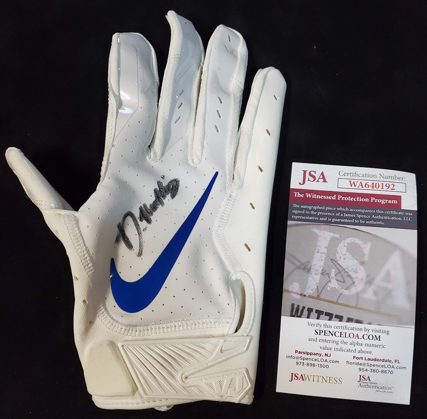 Denver Broncos Damarri Mathis Autographed Signed Glove Jsa Coa