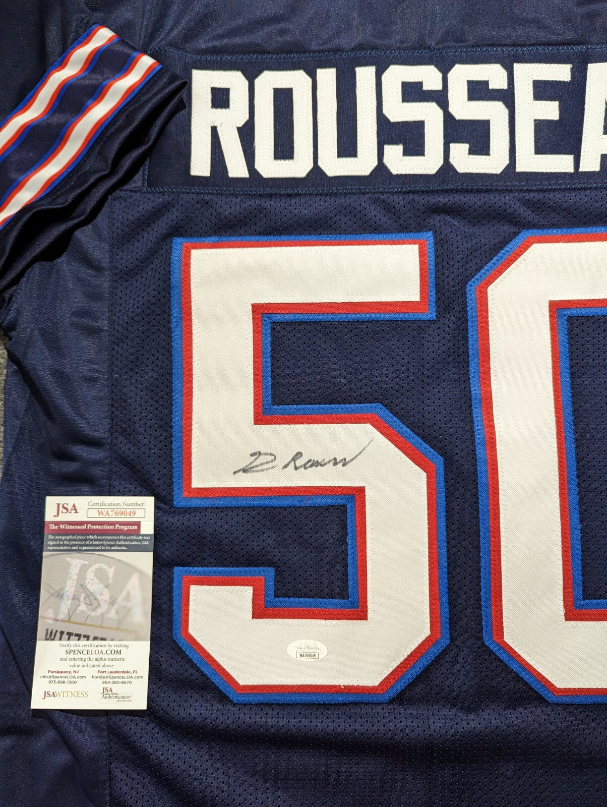 Buffalo Bills Gregory Rousseau Autographed Signed Jersey Jsa Coa