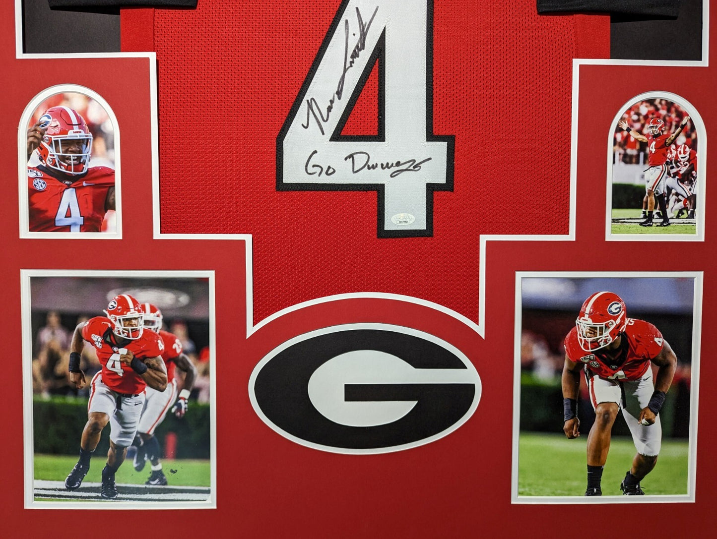 Framed Georgia Bulldogs Nolan Smith Jr Autographed Signed Jersey Jsa Coa