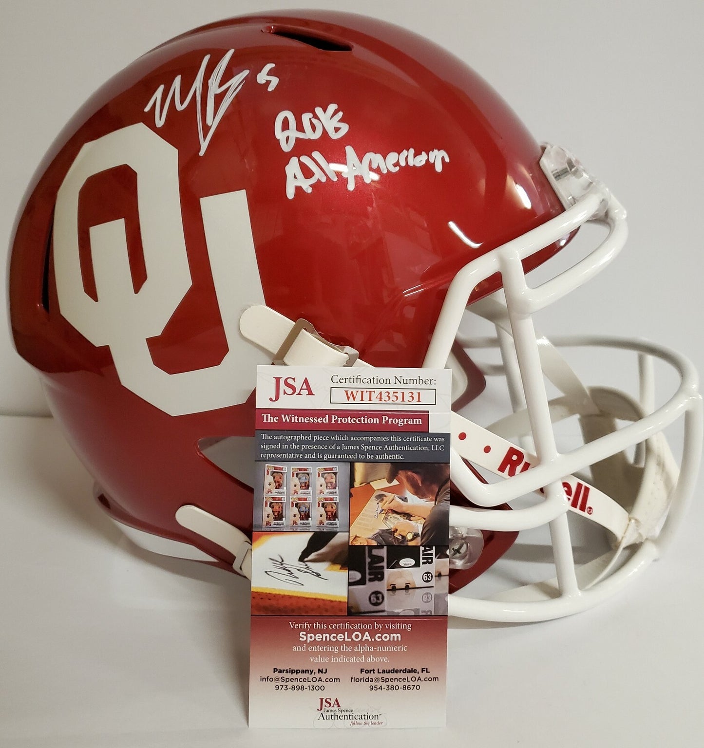 Marquise Brown Autographed Inscribed Oklahoma Sooners Full Sz Rep Helmet Jsa Coa