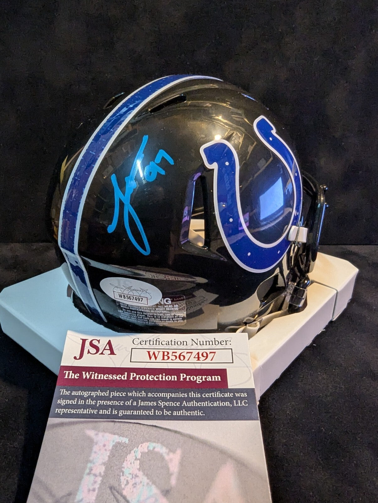 Indianapolis Colts Laiatu Latu Autographed Signed Alt Mini Helmet Jsa Coa