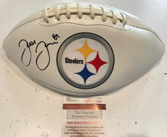 Jesse James Autographed Signed Pittsburgh Steelers Logo Football Jsa Coa