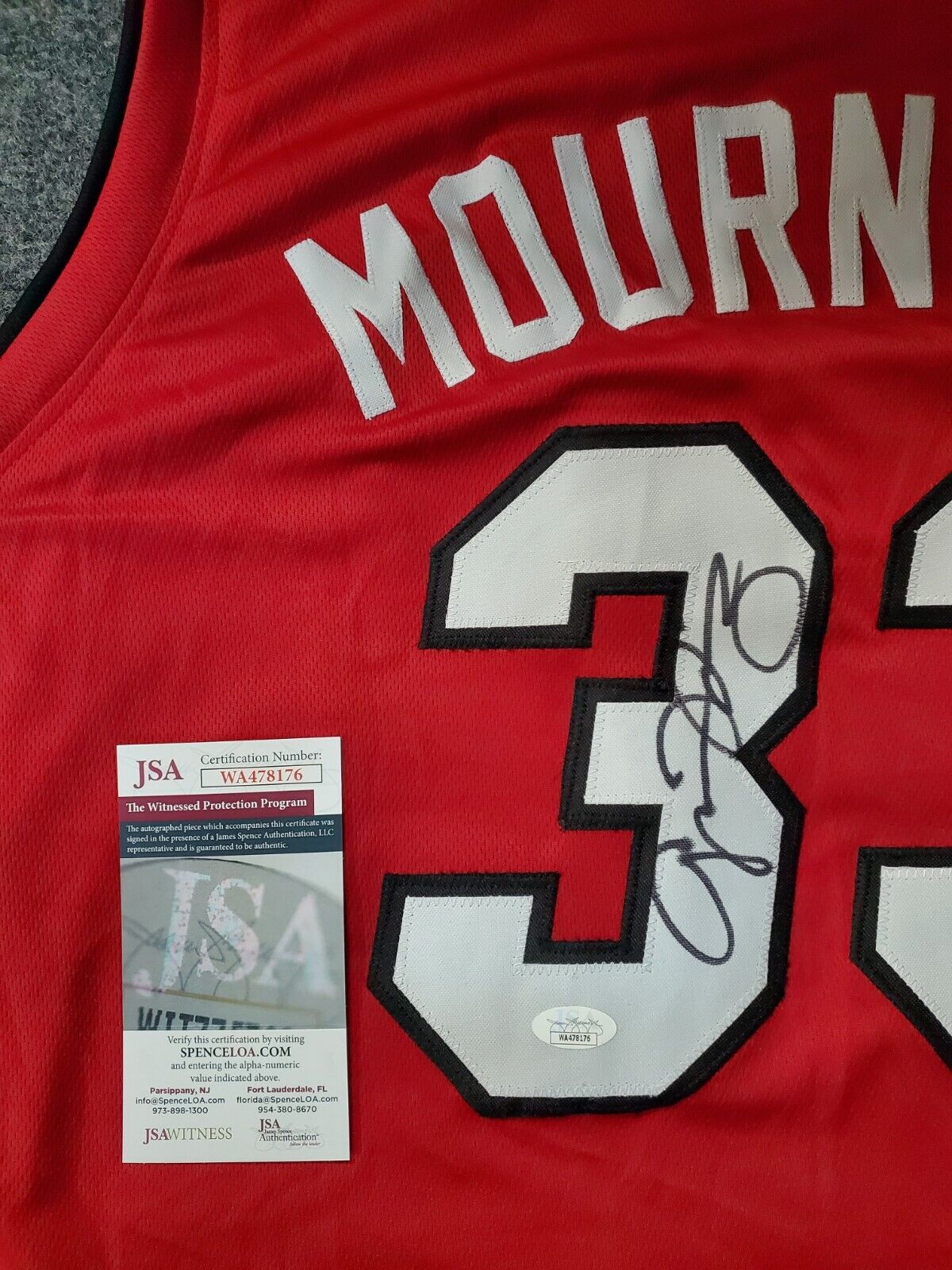 Miami Heat Alonzo Mourning Autographed Signed Jersey Jsa Coa