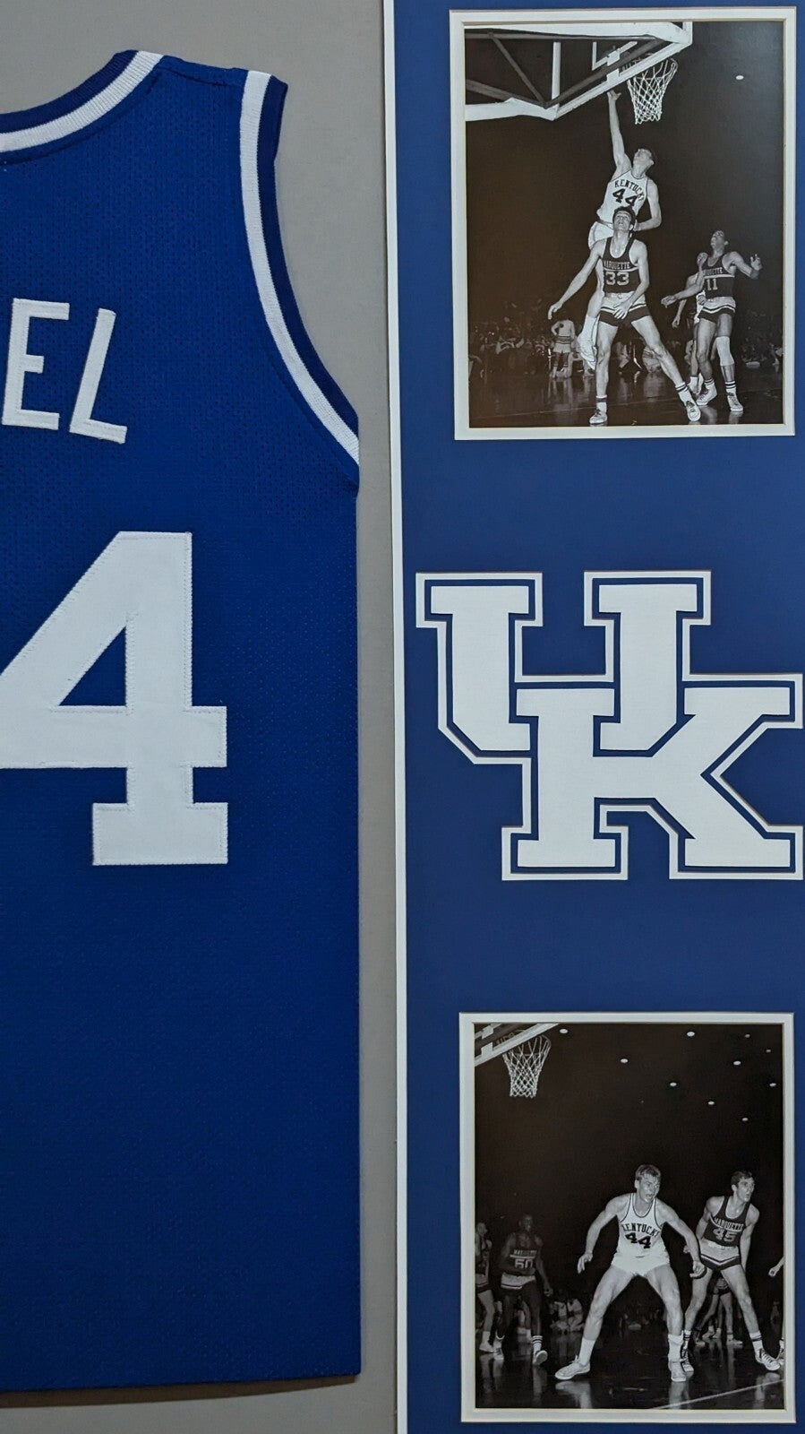 Framed Kentucky Wildcats Dan Issel Autographed Signed Jersey Jsa Coa