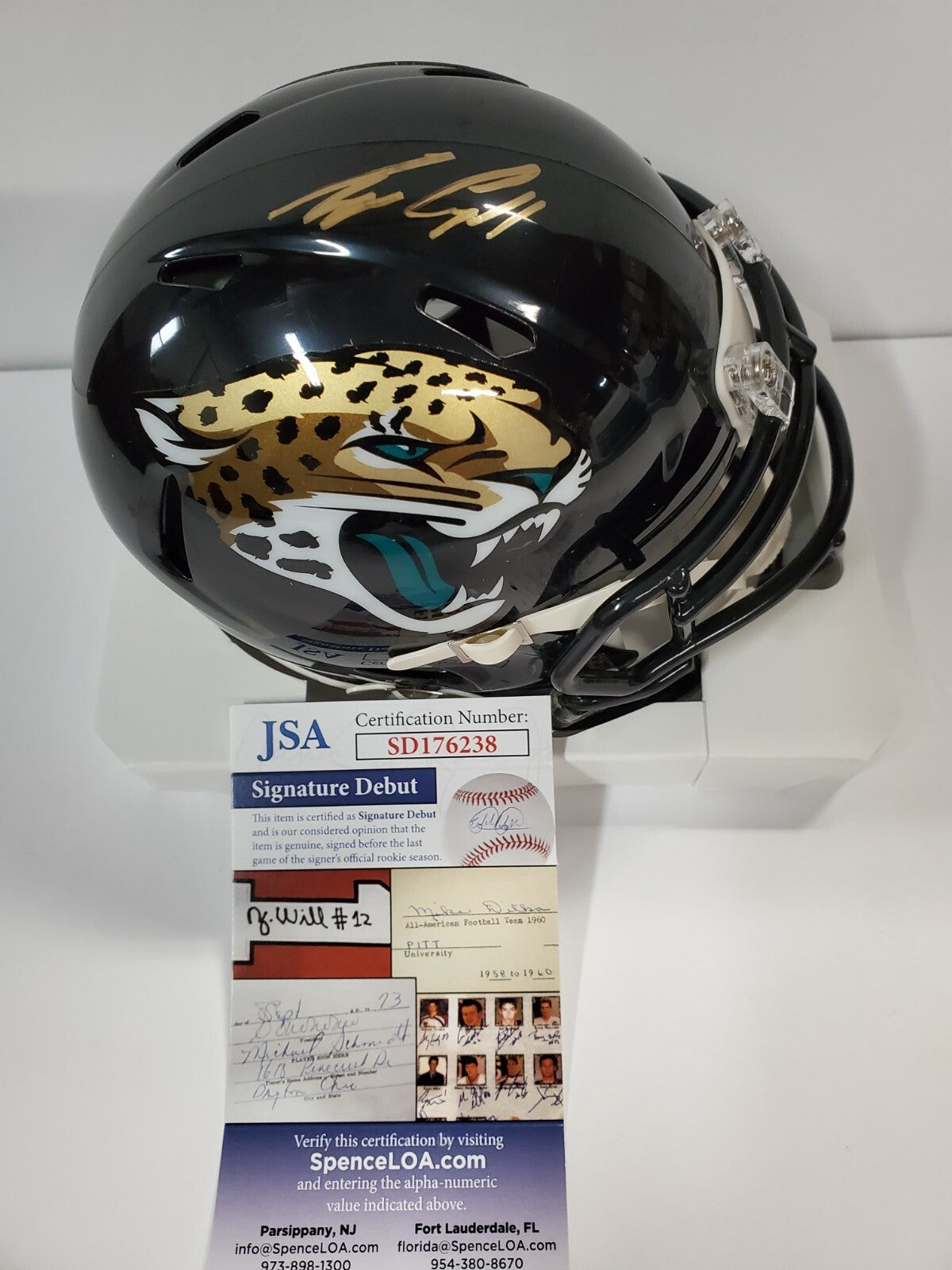 Jacksonville Jaguars Tyson Campbell Signed Speed Mini Helmet Jsa Coa