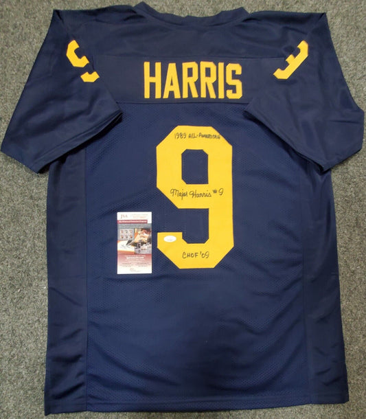 MVP Authentics West Virginia Mountaineers Major Harris Signed 2X Inscribed Jersey Jsa Coa 148.50 sports jersey framing , jersey framing