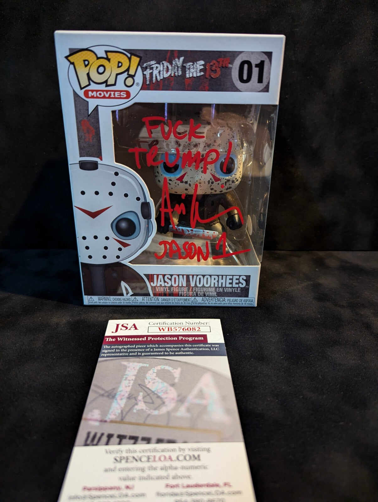 Ari Lehman Signed Insc Friday The 13Th Jason Voorhees Funko Pop Jsa Coa