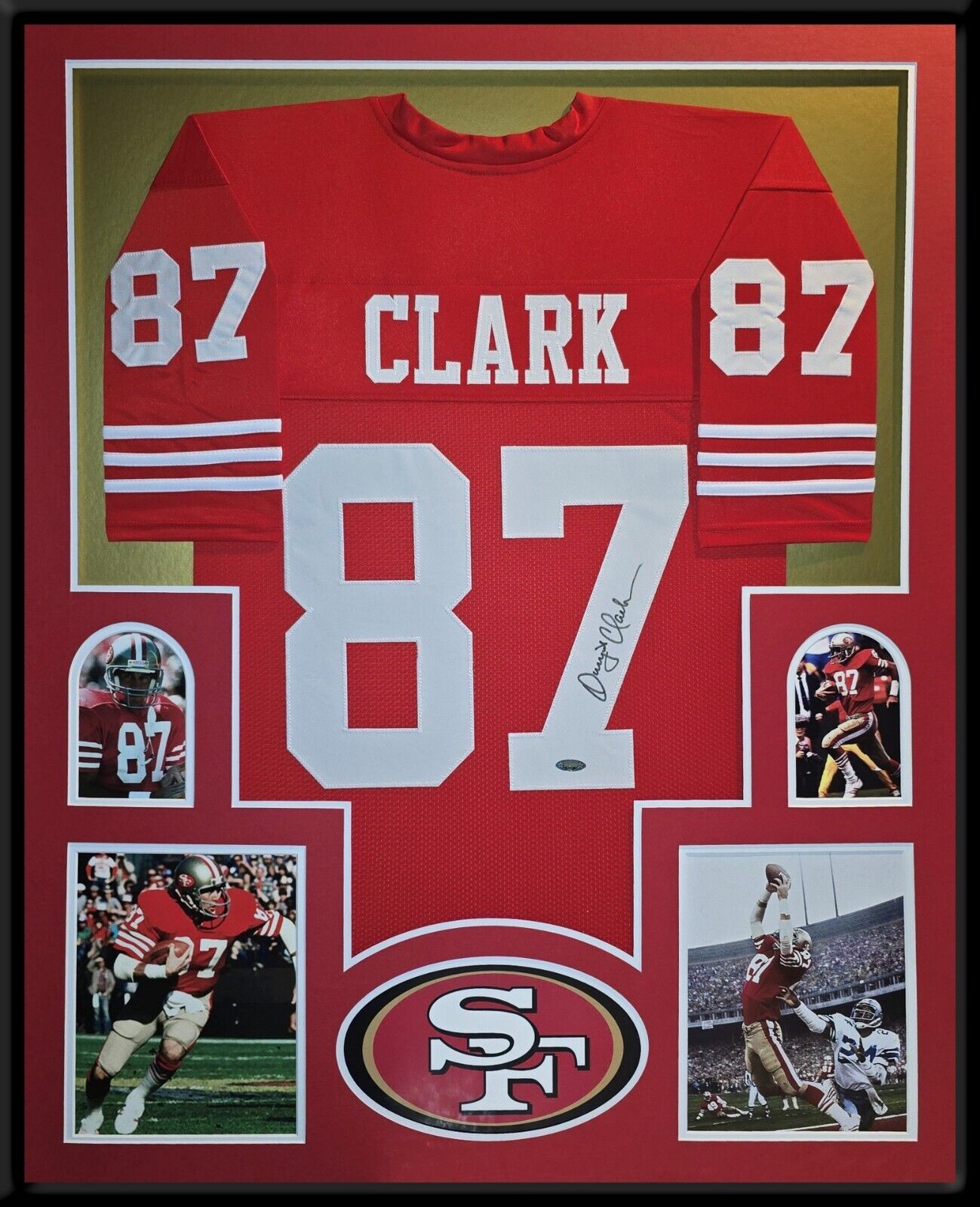 Framed San Francisco 49Ers Dwight Clark Autographed Signed Jersey Tristar Holo