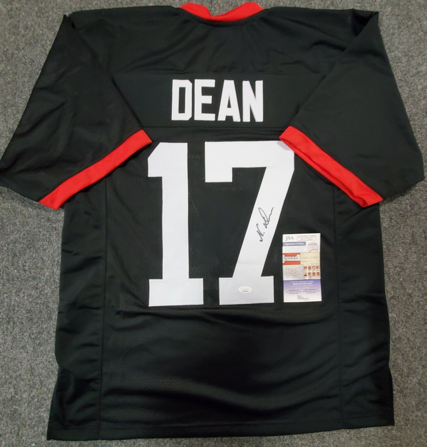 Georgia Bulldogs Nakobe Dean Autographed Signed Jersey Jsa Coa