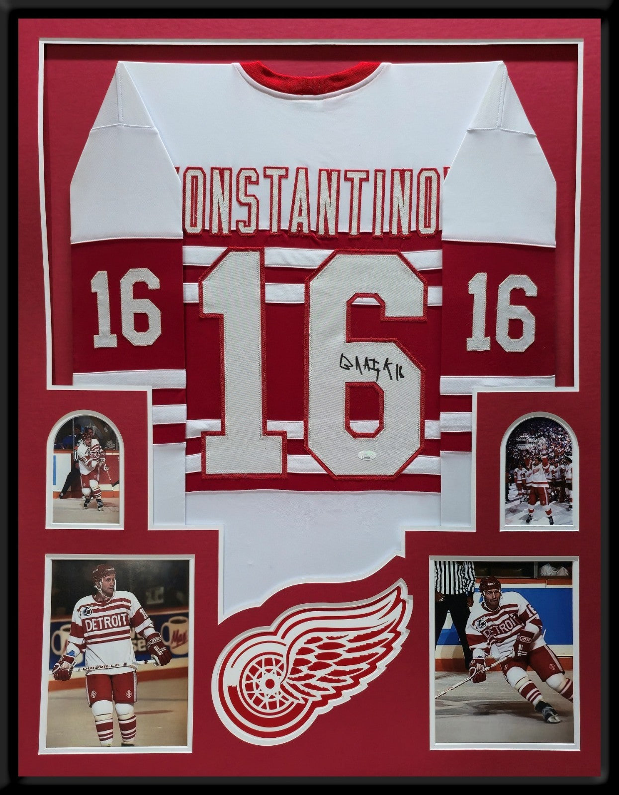 Framed Detroit Red Wings Vladimir Konstantinov Autographed Signed Jersey Jsa Coa
