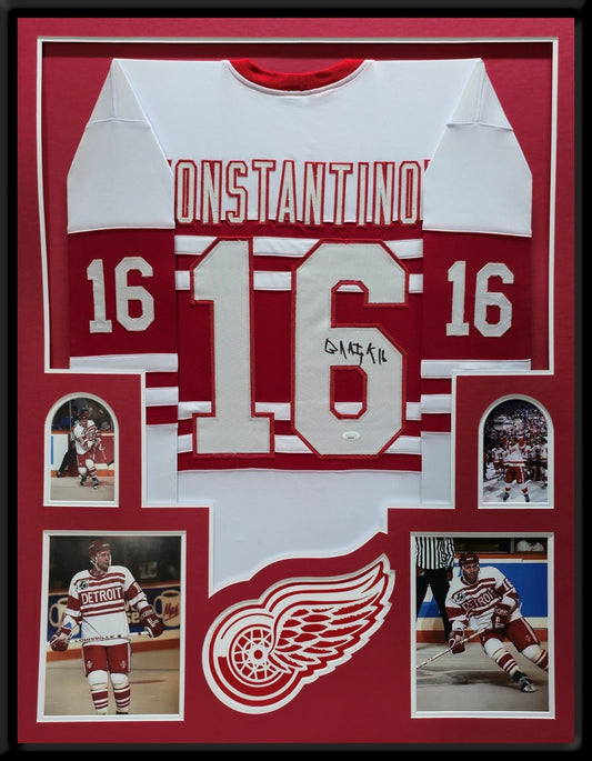 Framed Detroit Red Wings Vladimir Konstantinov Autographed Signed Jersey Jsa Coa