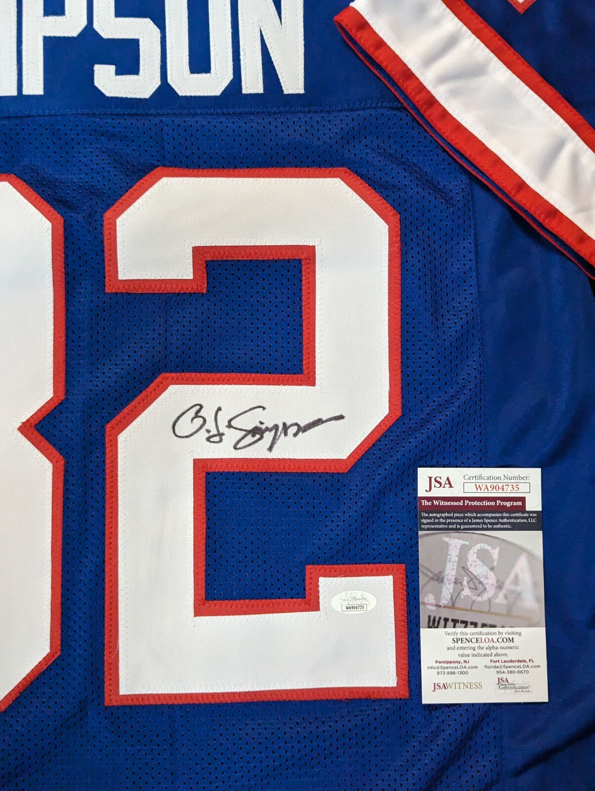 Buffalo Bills Oj Simpson Autographed Signed Jersey Jsa Coa