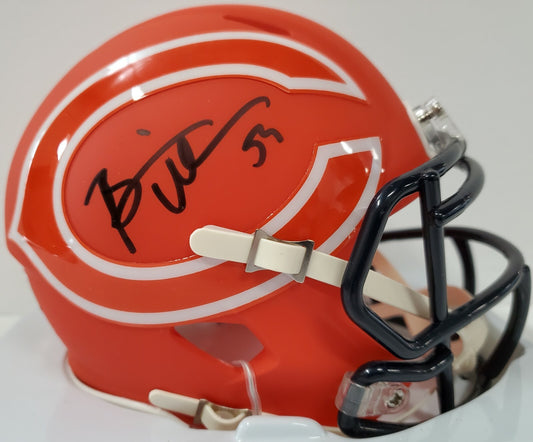Brian Urlacher Signed Chicago Bears Lunar Amp Alt Mini Helmet Beckett Coa