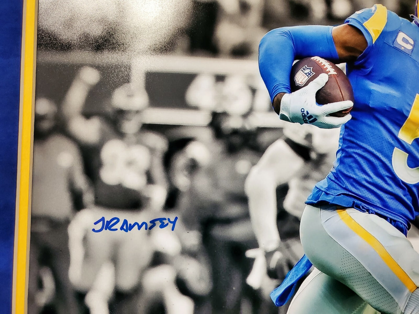 L.A. Rams Jalen Ramsey Framed In Suede Signed 16X20 Photo Jsa Coa
