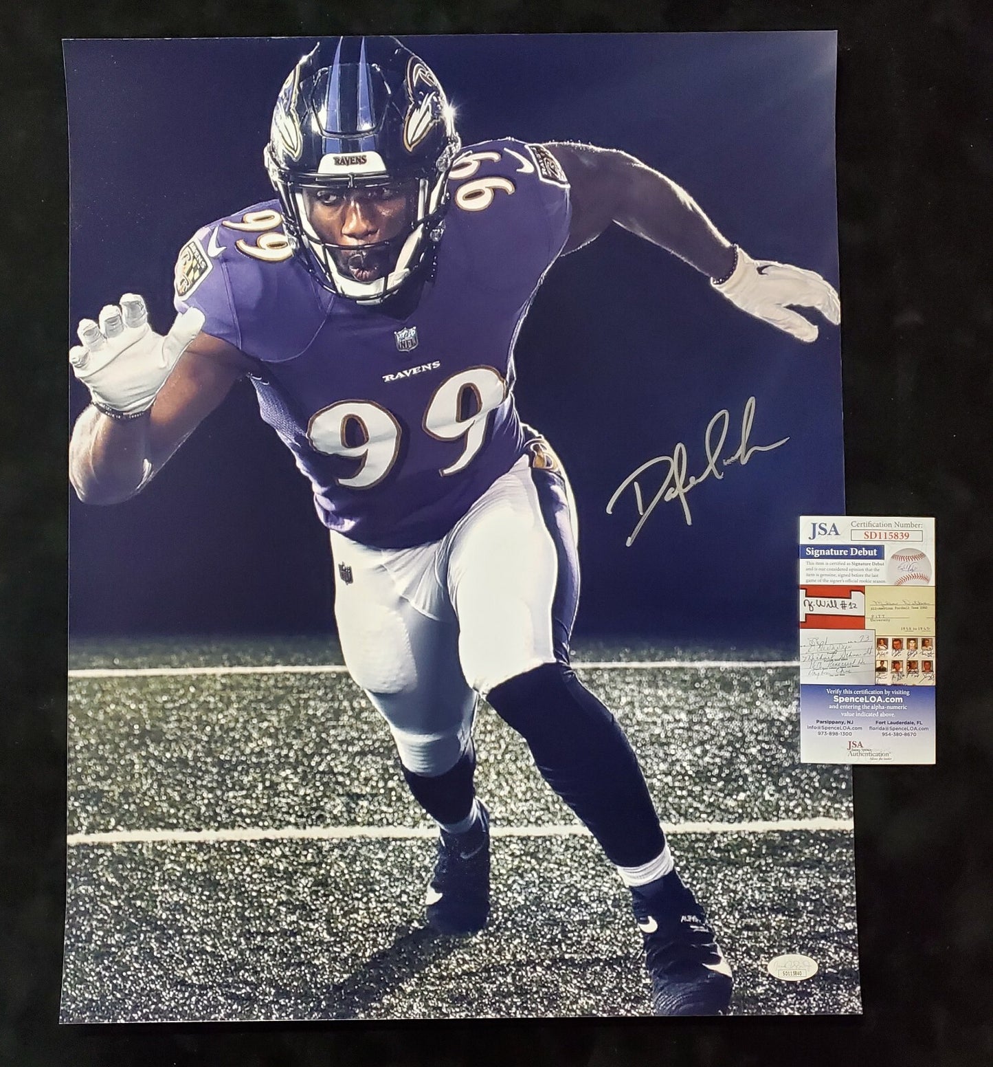 Baltimore Ravens Odafe Oweh Autographed Signed 16X20 Photo Jsa  Coa