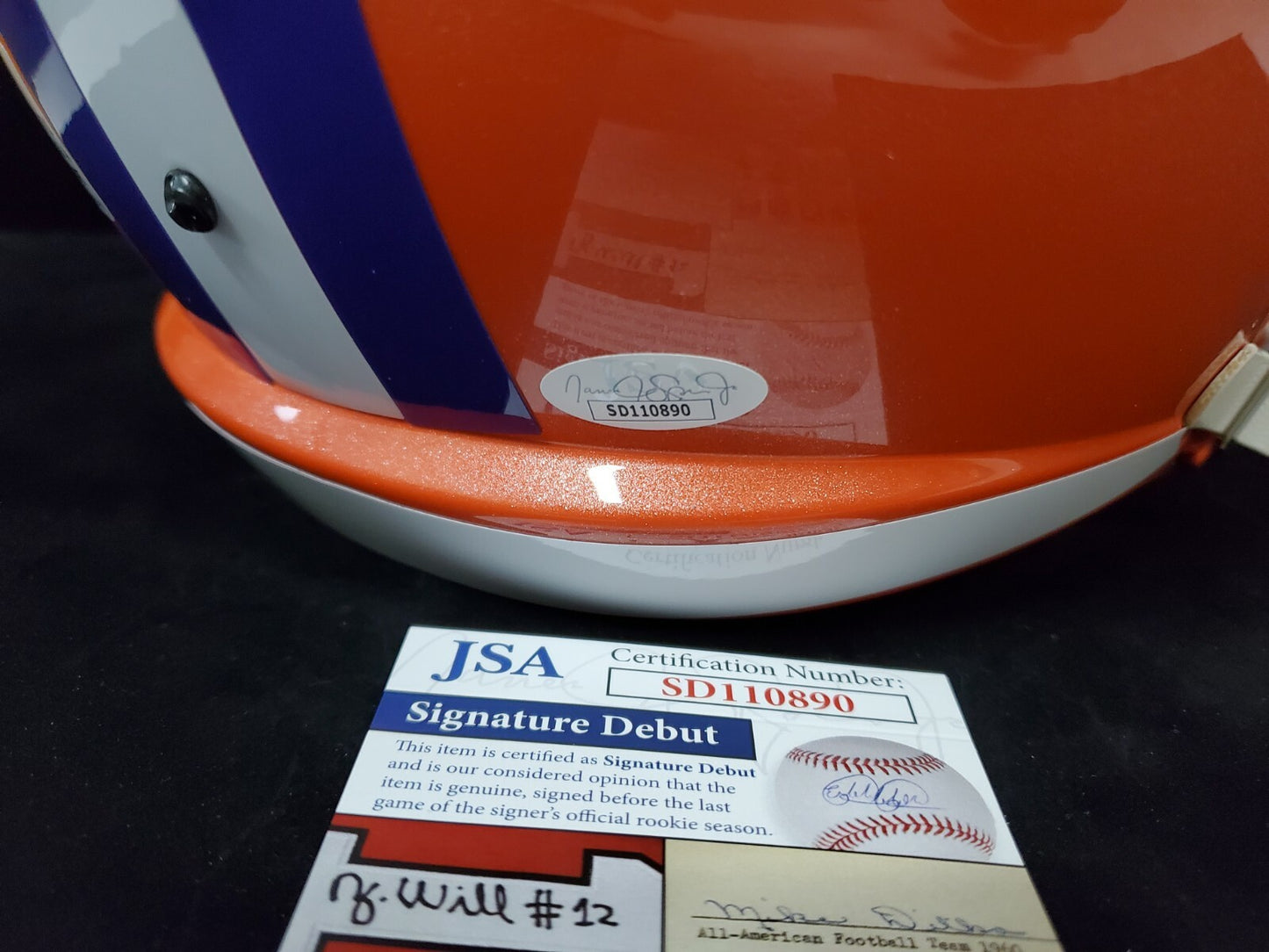 Clemson Tigers Amari Rodgers Signed Inscribed Full Size Replica Helmet Jsa Coa