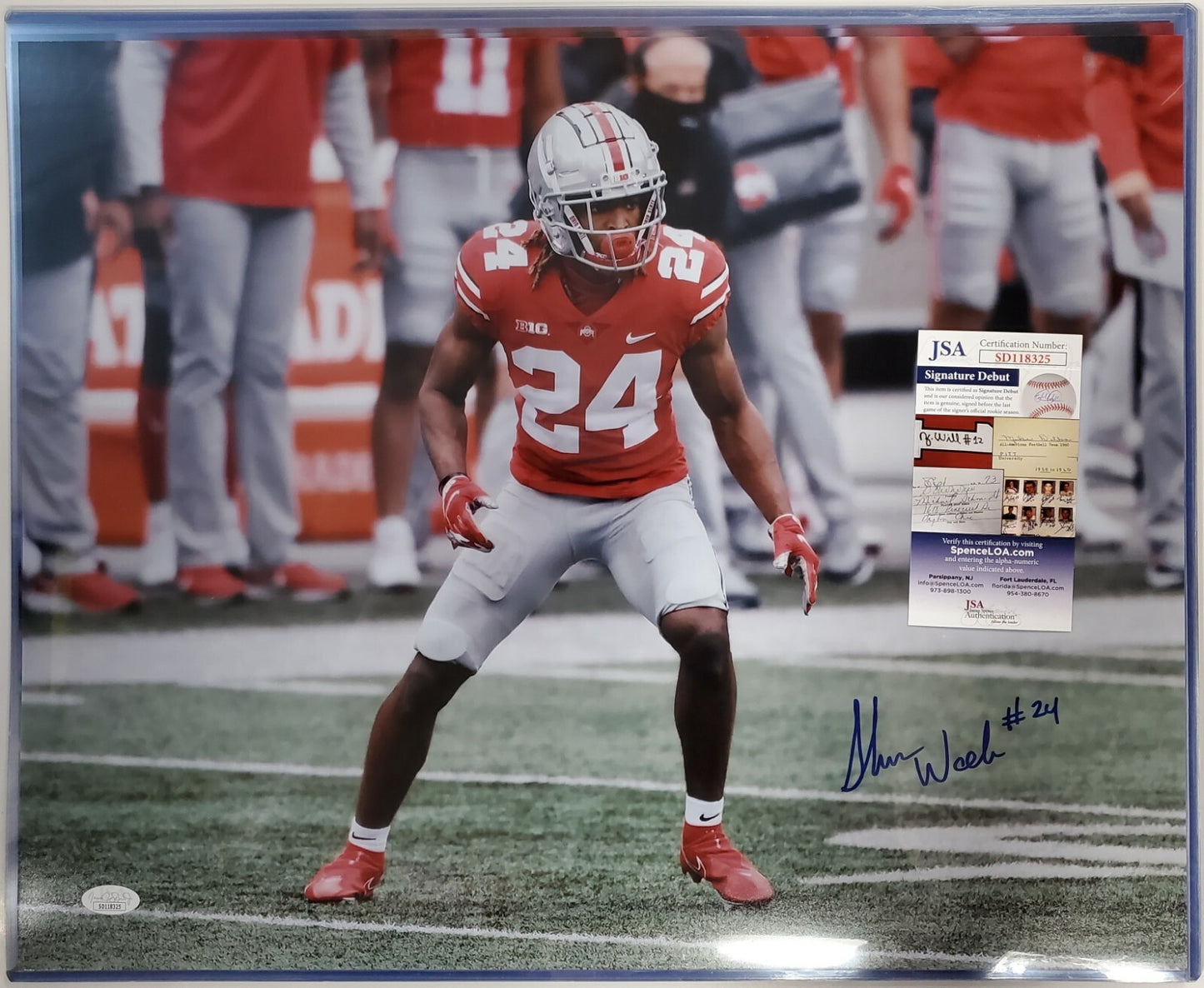 Ohio State Buckeyes Shaun Wade Autographed 16X20 Photo Jsa Coa