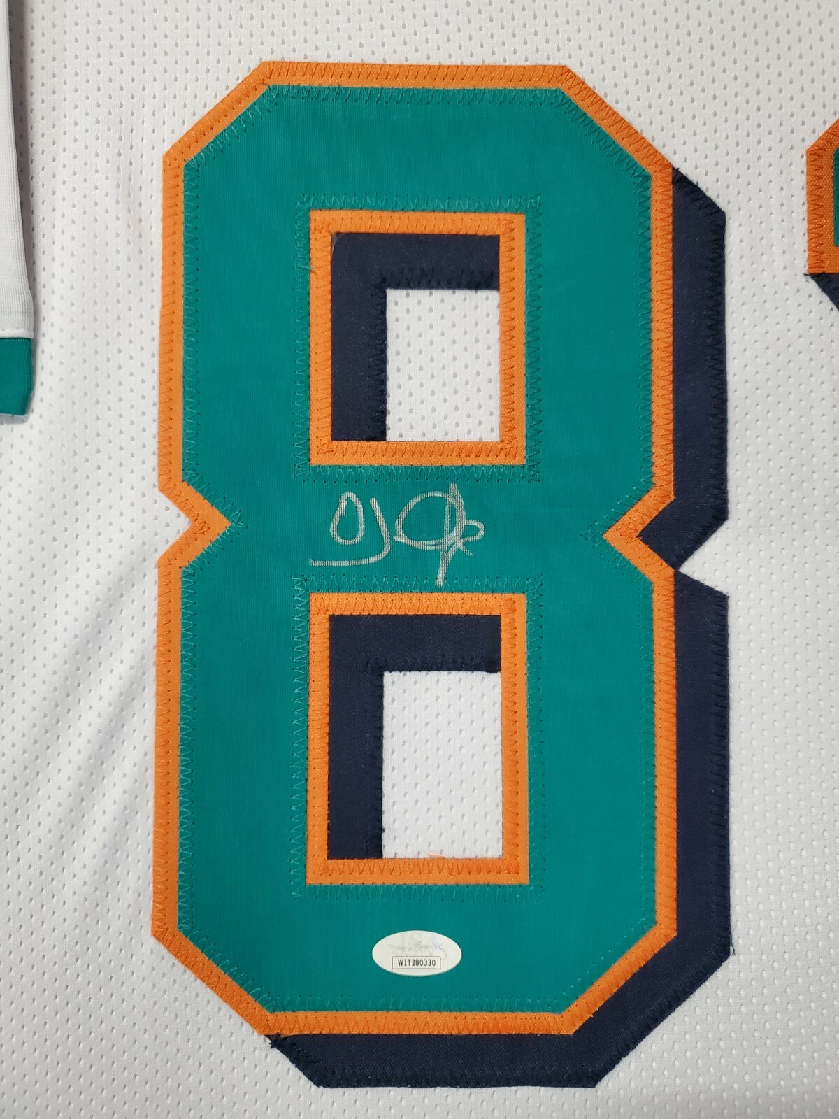 Framed Miami Dolphins Oj Mcduffie Autographed Signed Jersey Jsa Coa