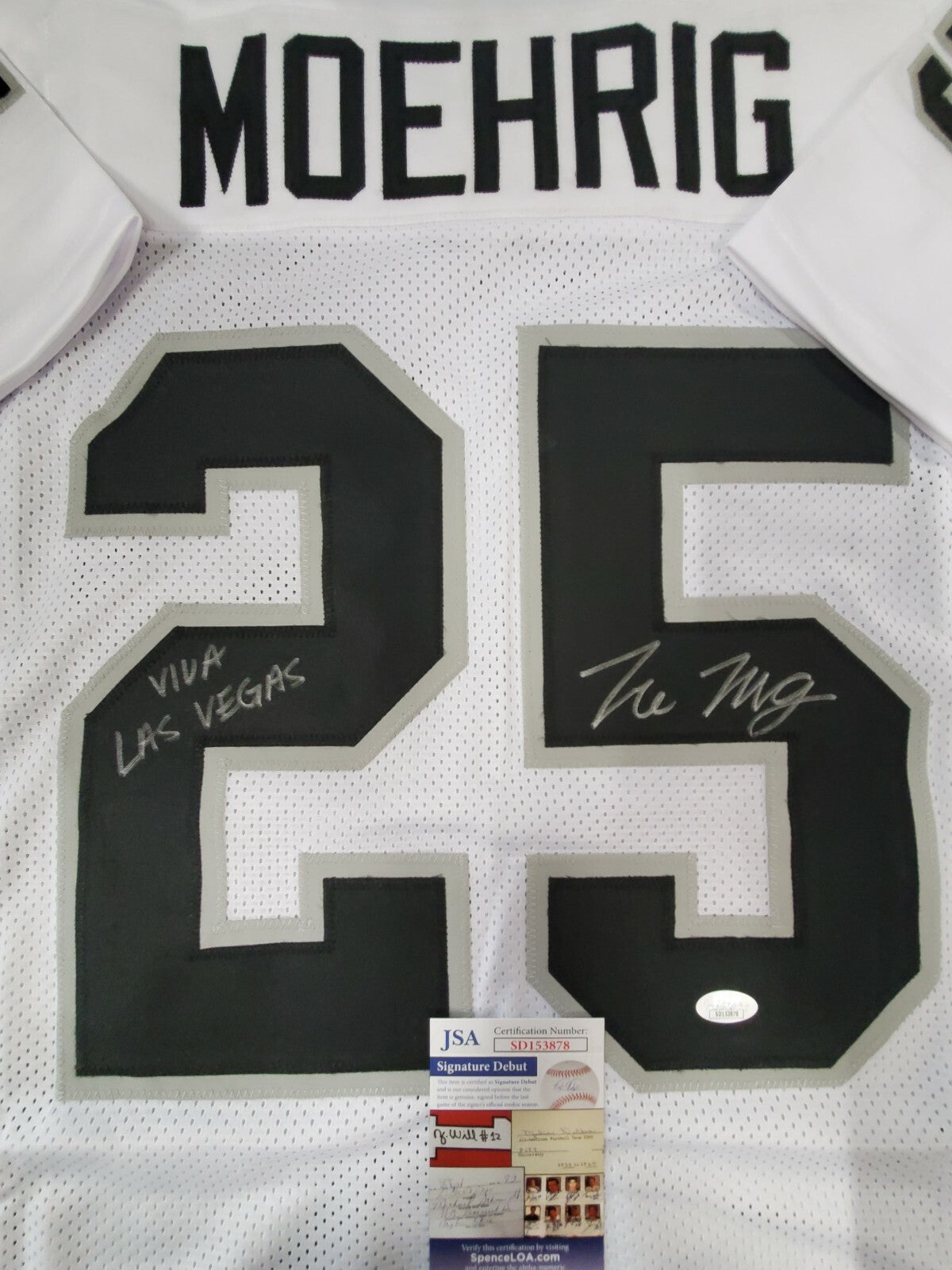 Las Vegas Raiders Tre'von Moehrig Autographed Inscribed Jersey Jsa Coa